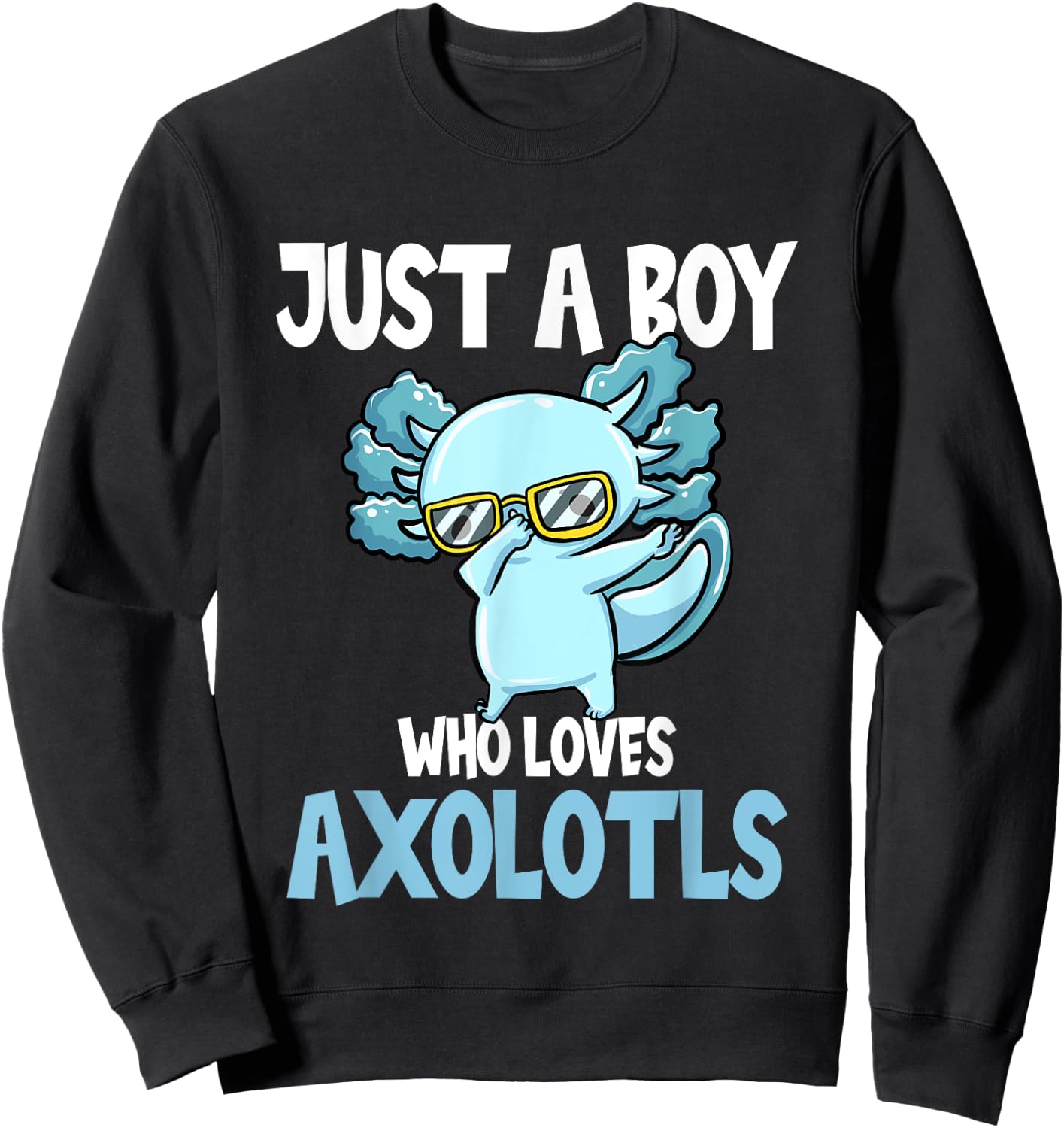 Mexican Walking Fish Just A Boy Who Loves Axolotls Sweatshirt - Sweatshirt | Black