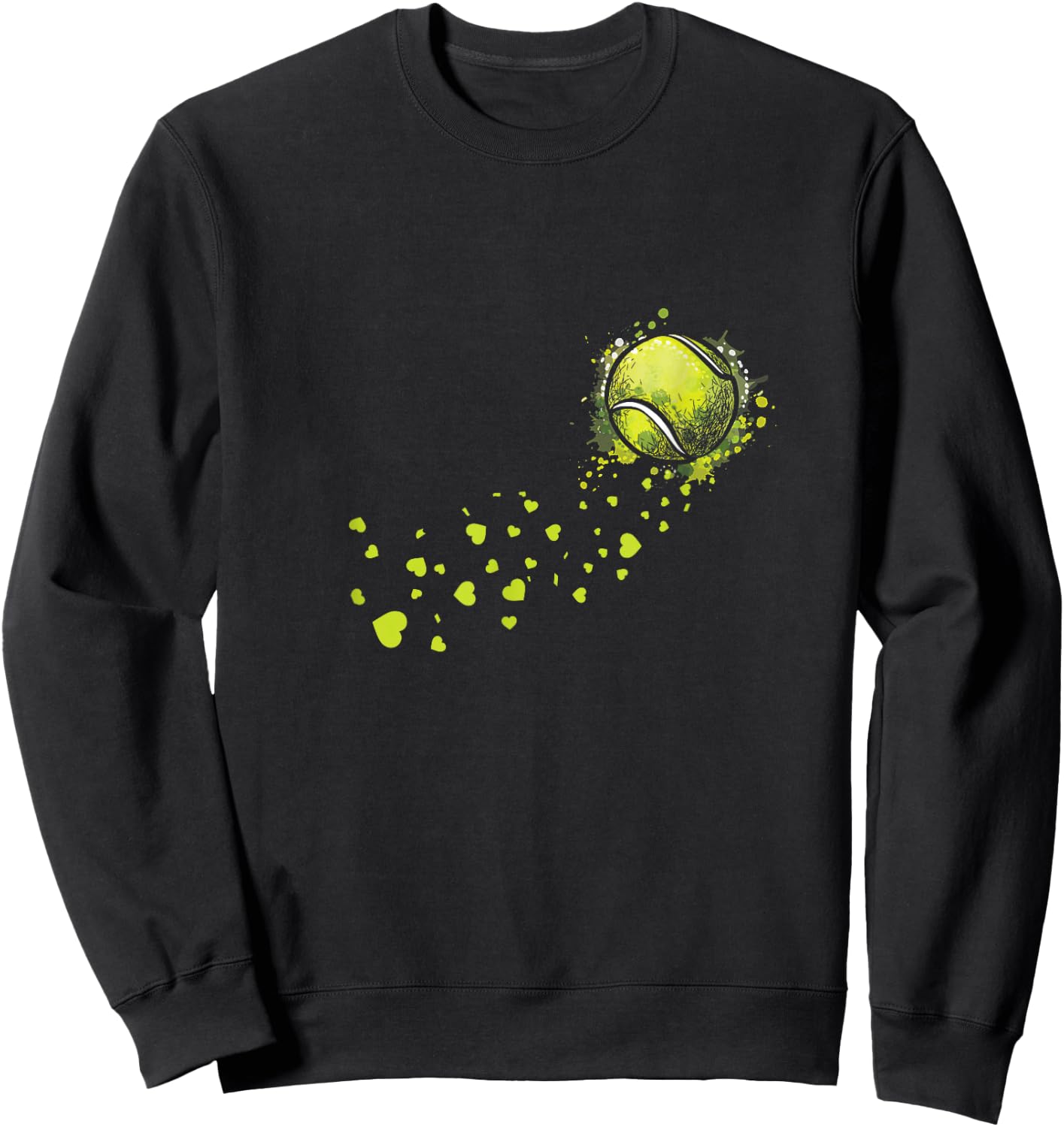 Tennis Ball Heart Tennis Player Backhand Gift Sweatshirt - Sweatshirt | Black