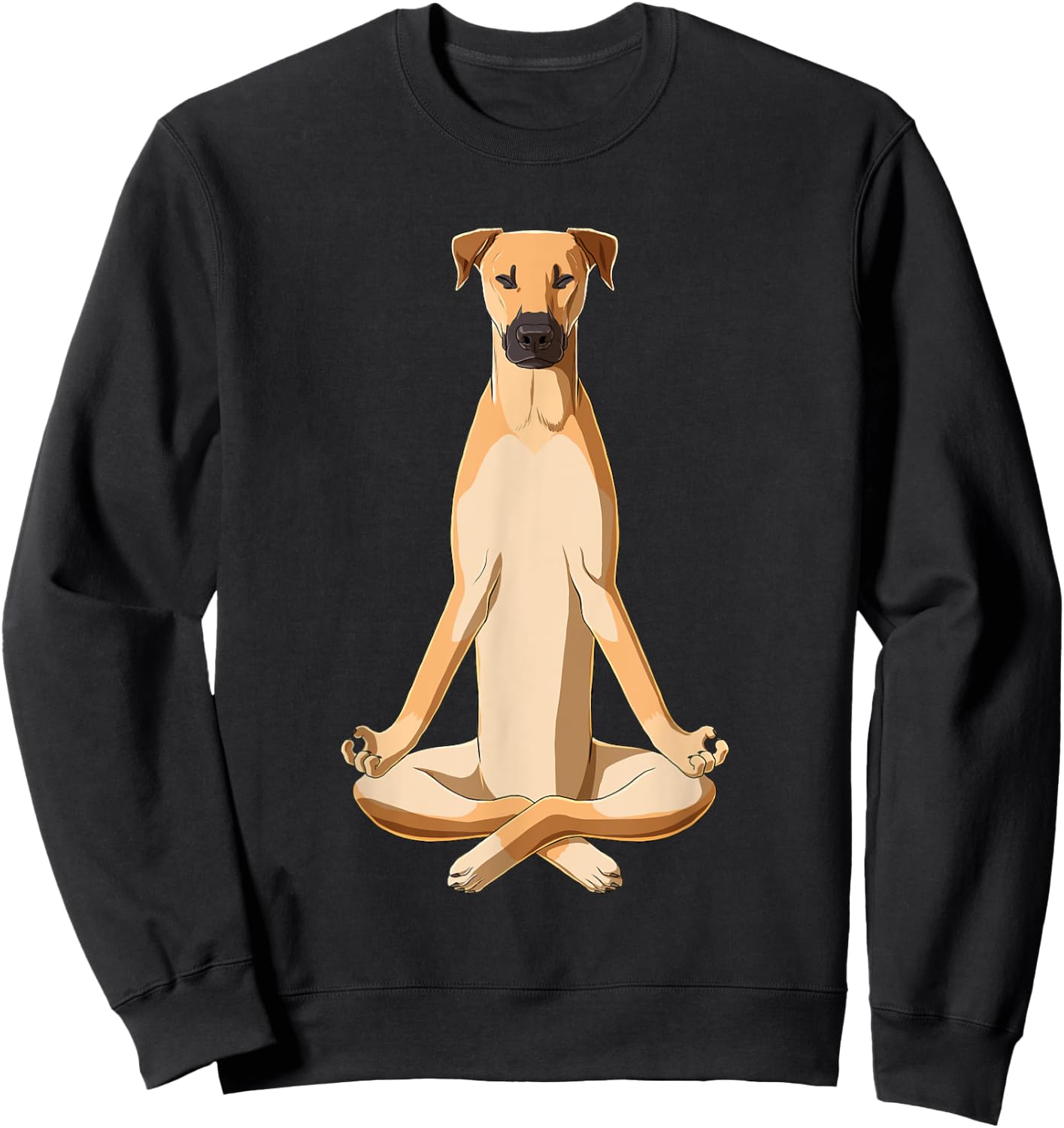 Funny Yoga Dog Black Mouth Cur Sweatshirt - Sweatshirt | Black