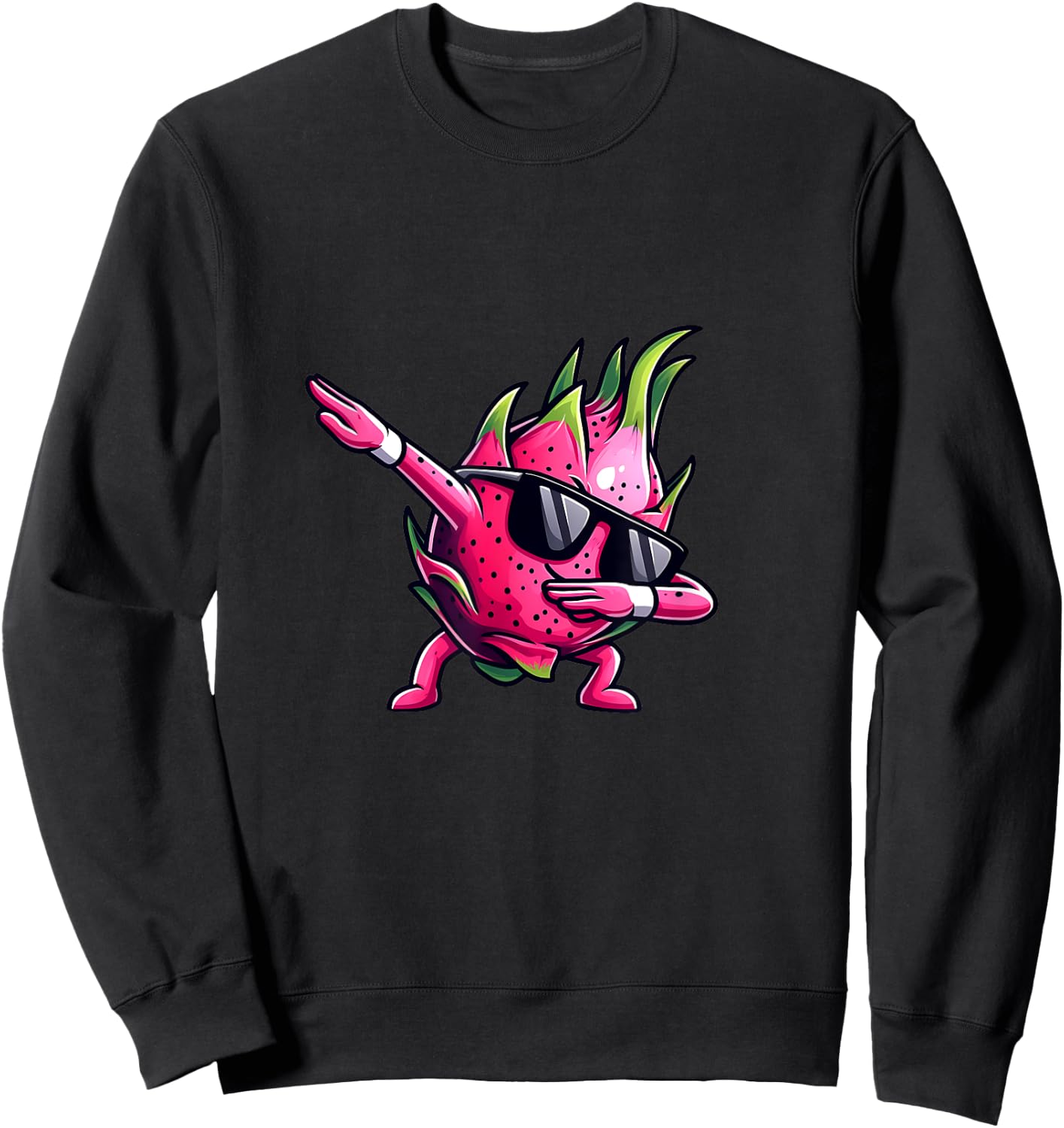 Dab Fruit Dancing Dabbing Dragon Fruit Meme Sweatshirt - Sweatshirt | Black