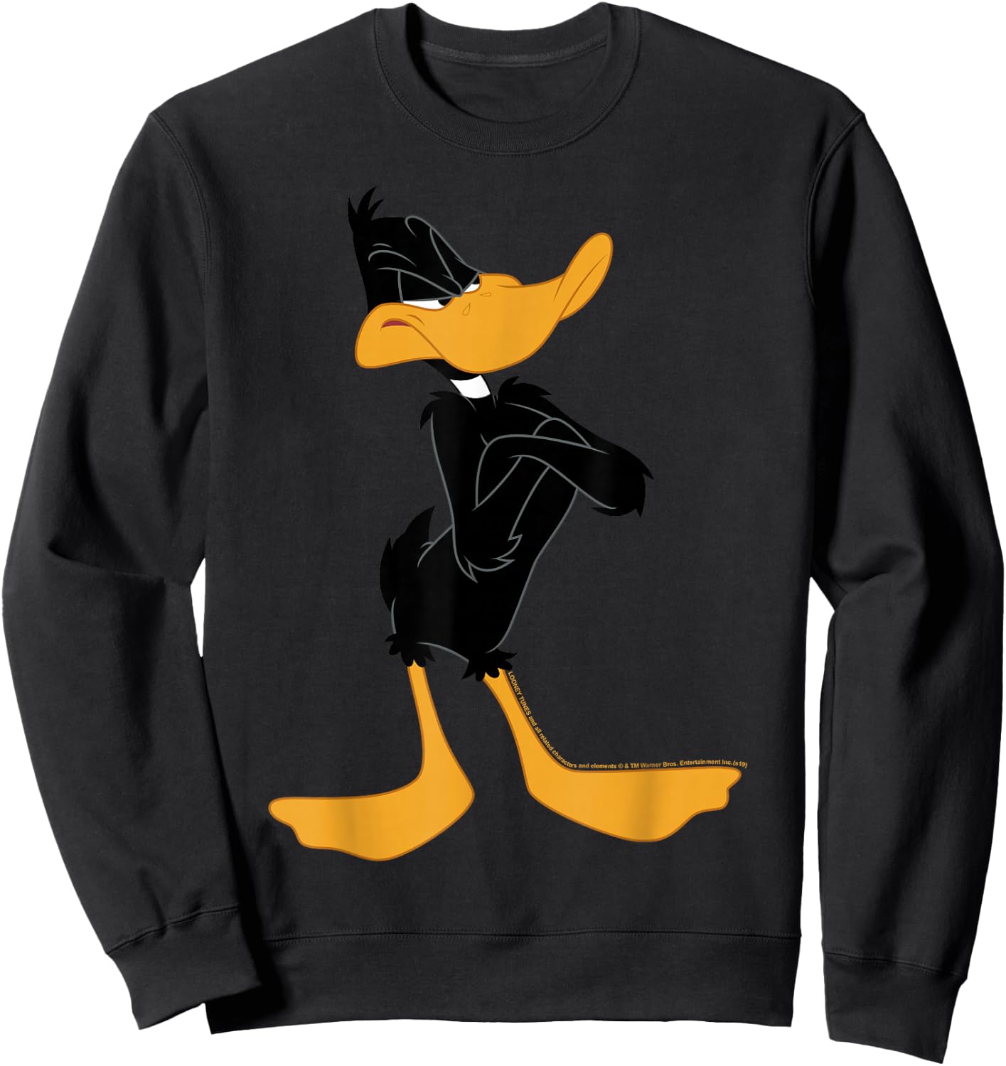 Looney Tunes Daffy Duck Crossed Arms Portrait Small Sweatshirt - Sweatshirt | Black