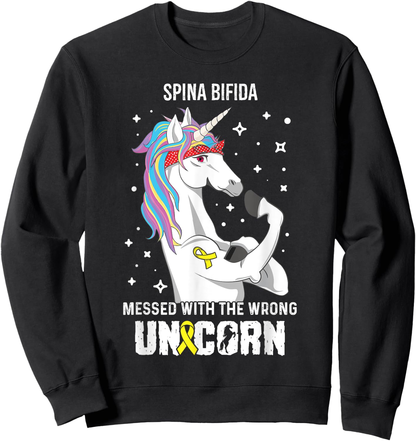 Wrong Unicorn- Spina Bifida Awareness Item Sweatshirt - Sweatshirt | Black