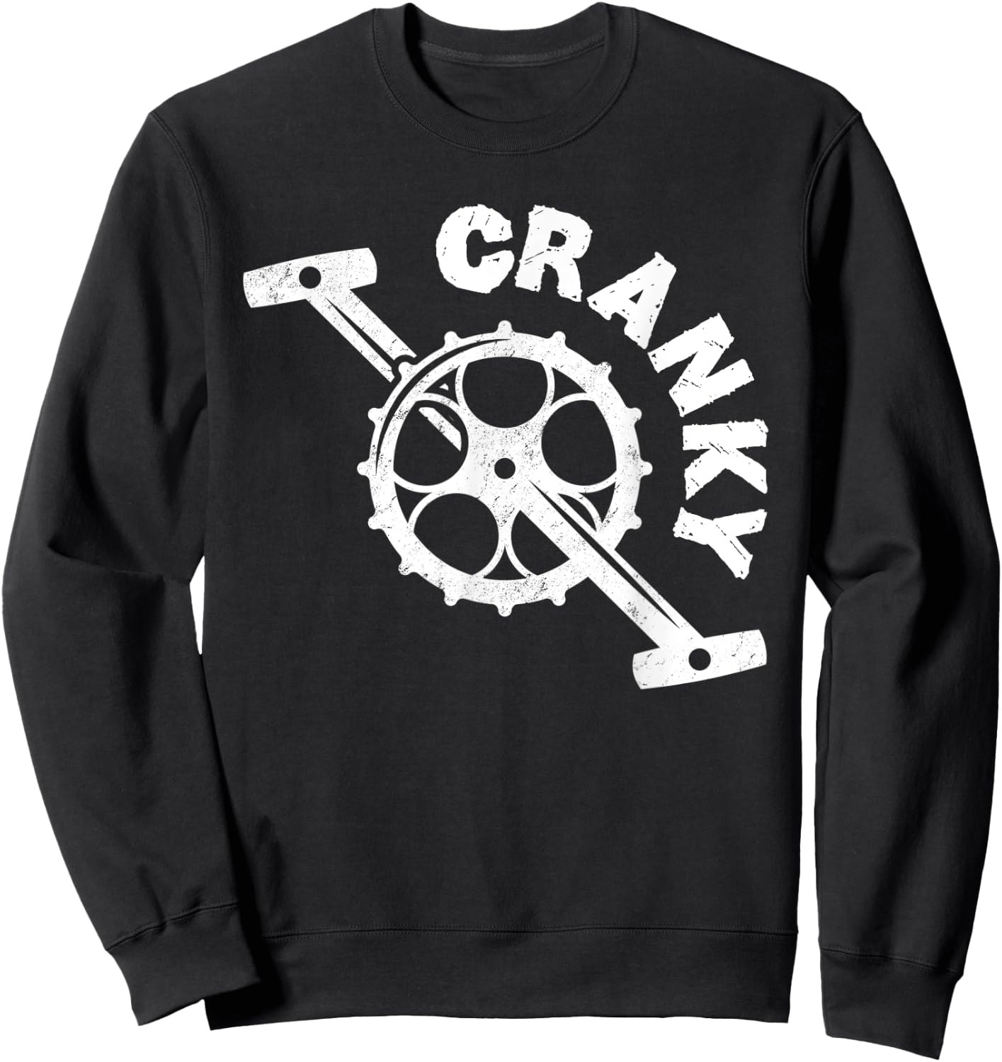 Cycling Apparel & Gifts Collection - Bicycle Crank - -Adults, -Kids - Black - Short Sleeve - Small - Crew Collar - Classic Modern - Cycling - Birthday - Women Cyclists Sweatshirt - Sweatshirt | Black