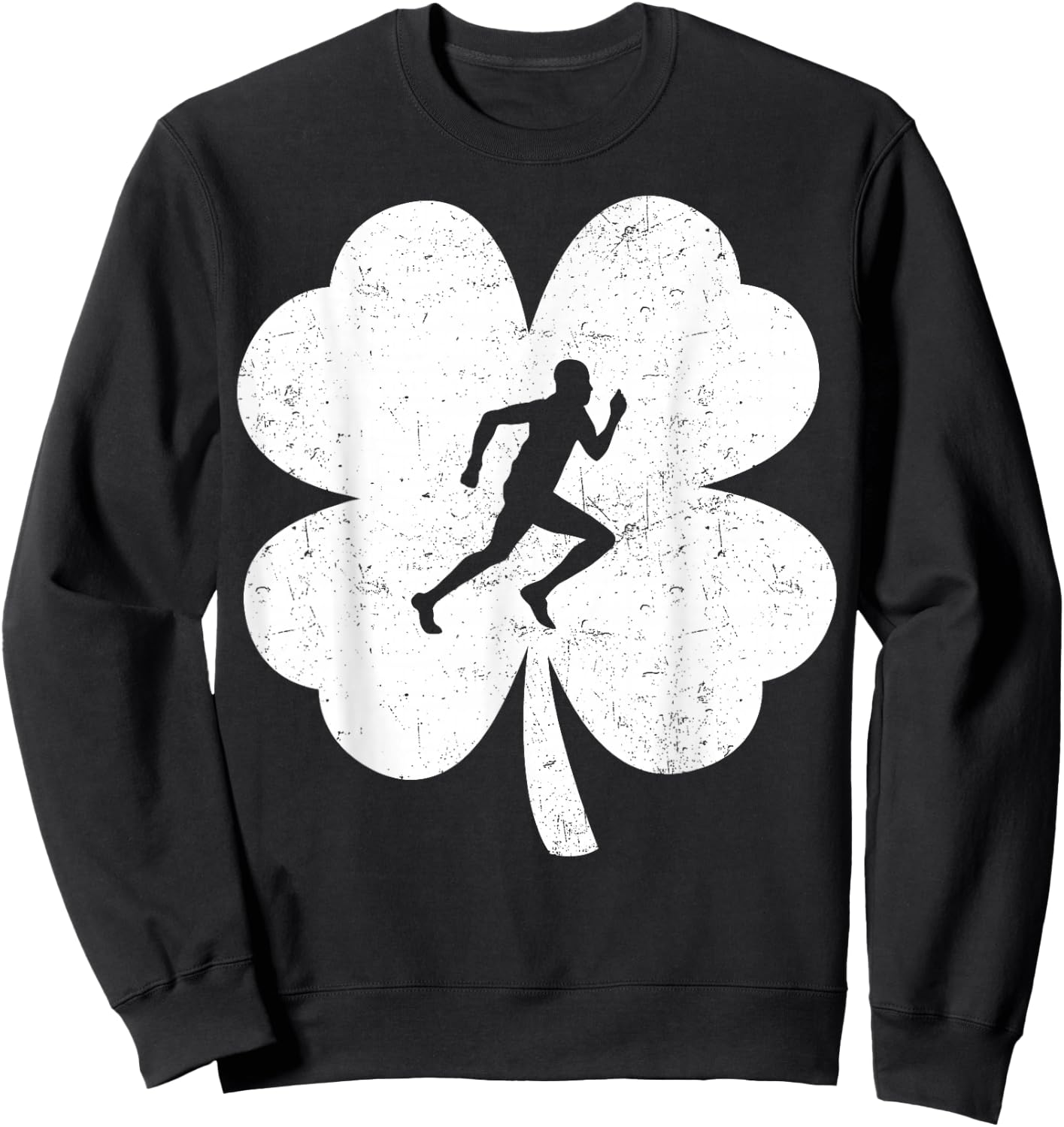 St Patrick's Day Running Irish Shamrock Track & Field Runner Sweatshirt - Sweatshirt | Black