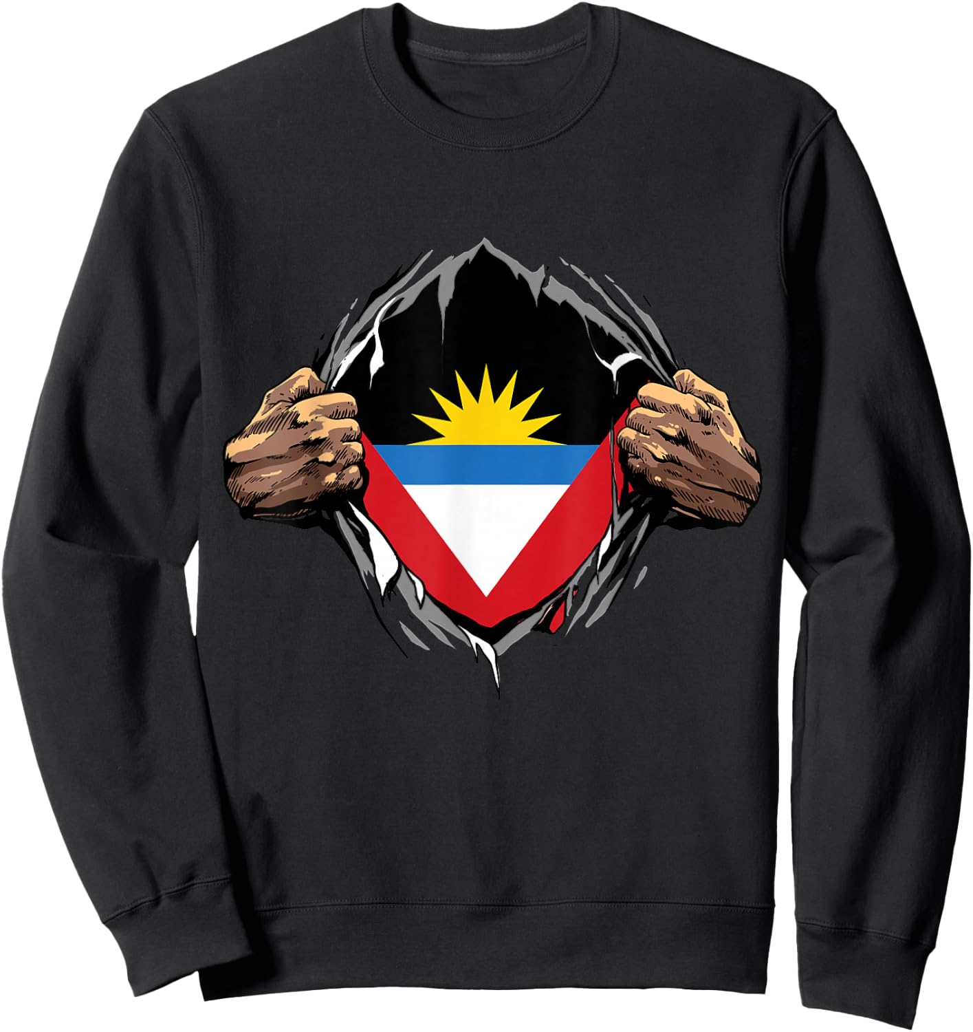 Antigua and Barbuda Shirt Super Antigua Flag Antiguan Roots Sweatshirt - Sweatshirt | Black