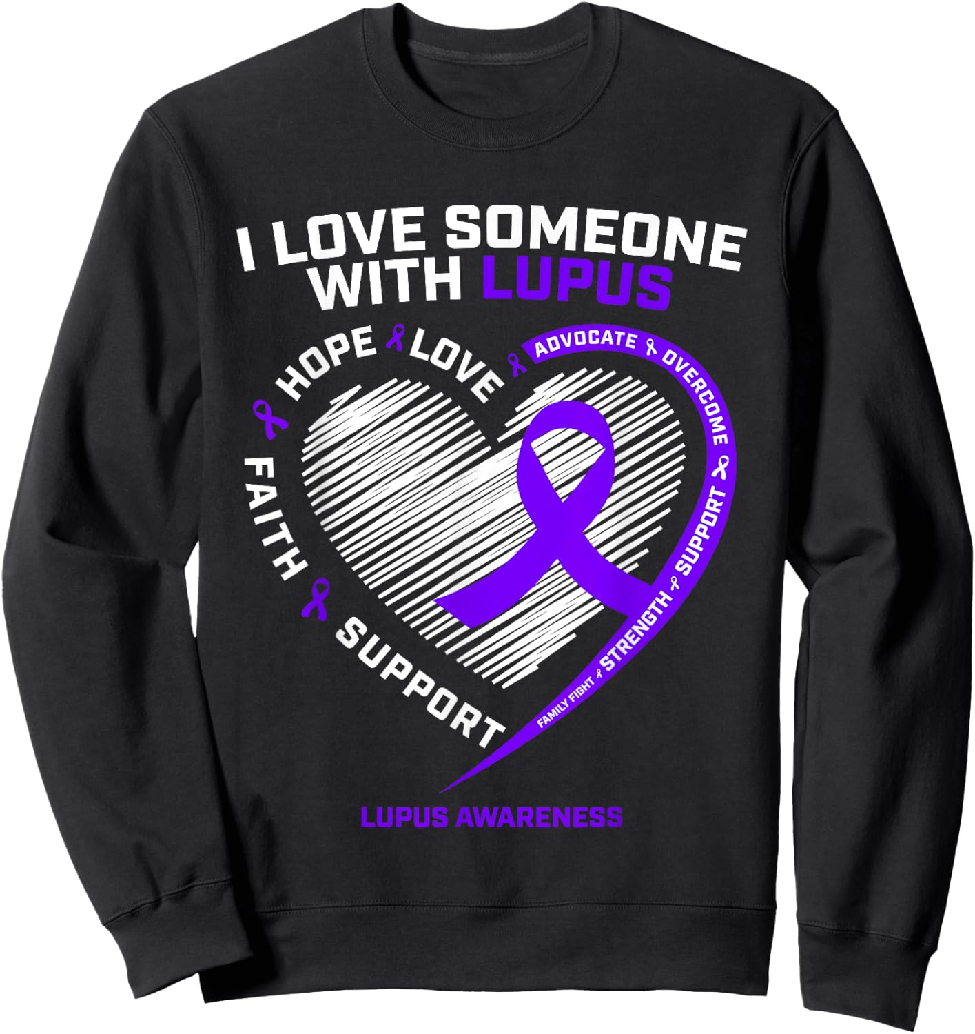 Men Women Mom Wife Gifts Products Daughter Lupus Awareness Sweatshirt - Sweatshirt | Black