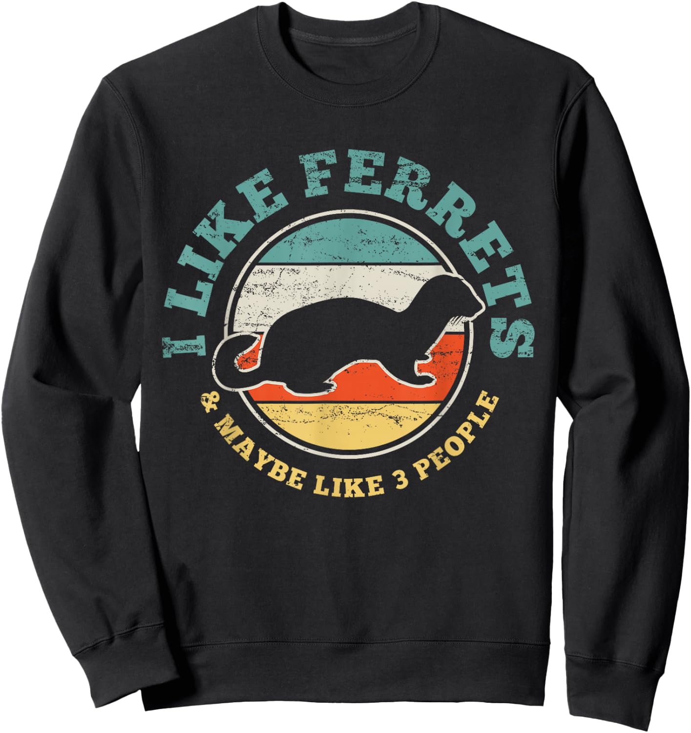 Funny Vintage Ferret Gift Sweatshirt - Sweatshirt | Black