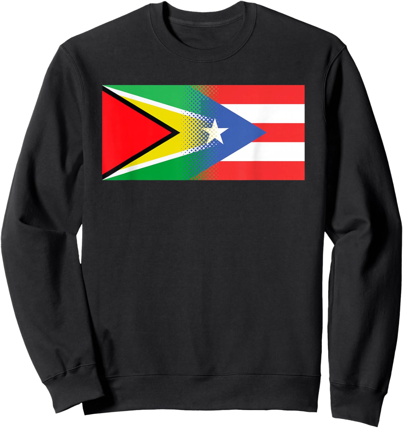 Guyanese Puerto Rican Flag Guyana Puerto Rico Sweatshirt - Sweatshirt | Black