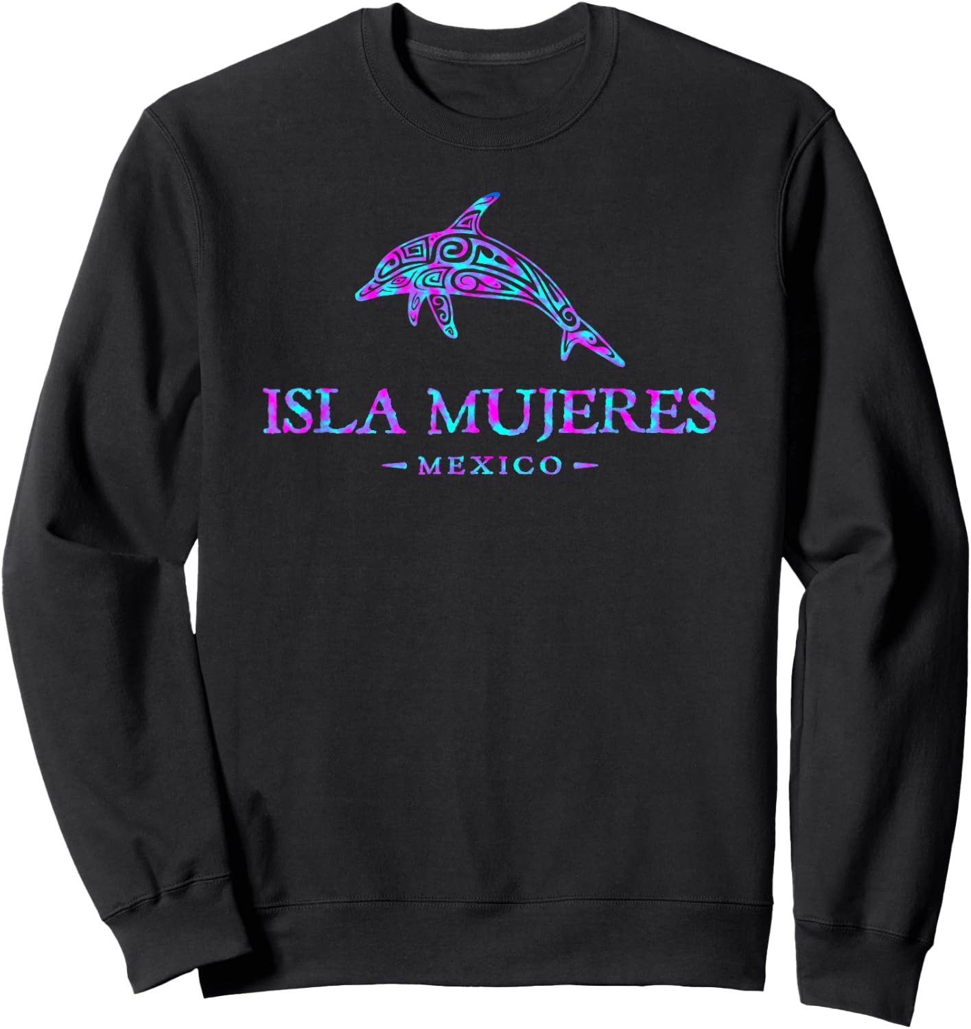Isla Mujeres Mexico Dolphin Colourful Boys Girls Toddler Sweatshirt - Sweatshirt | Black