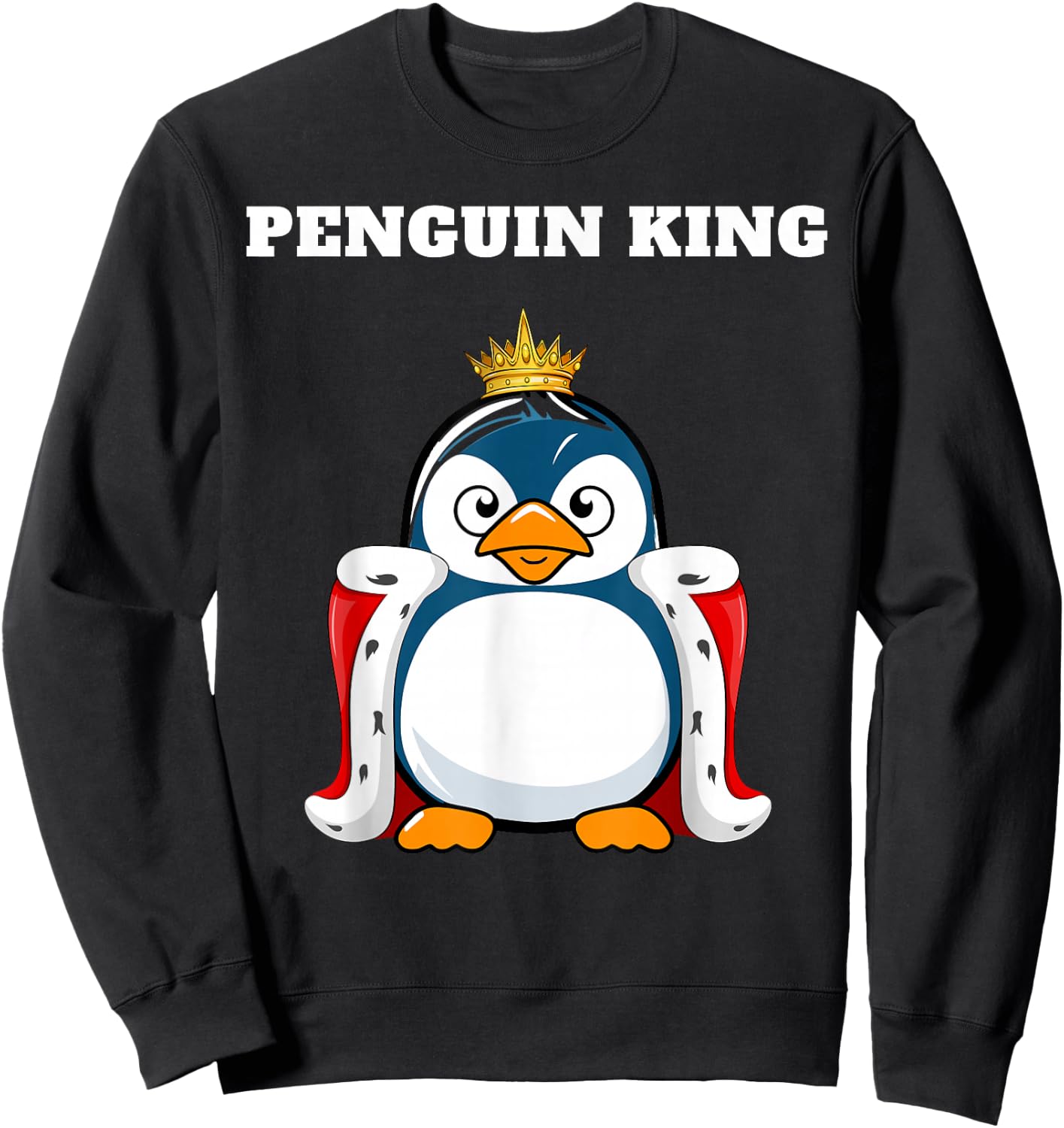 Penguin King | Penguin Design | Boys Penguin Sweatshirt - Sweatshirt | Black