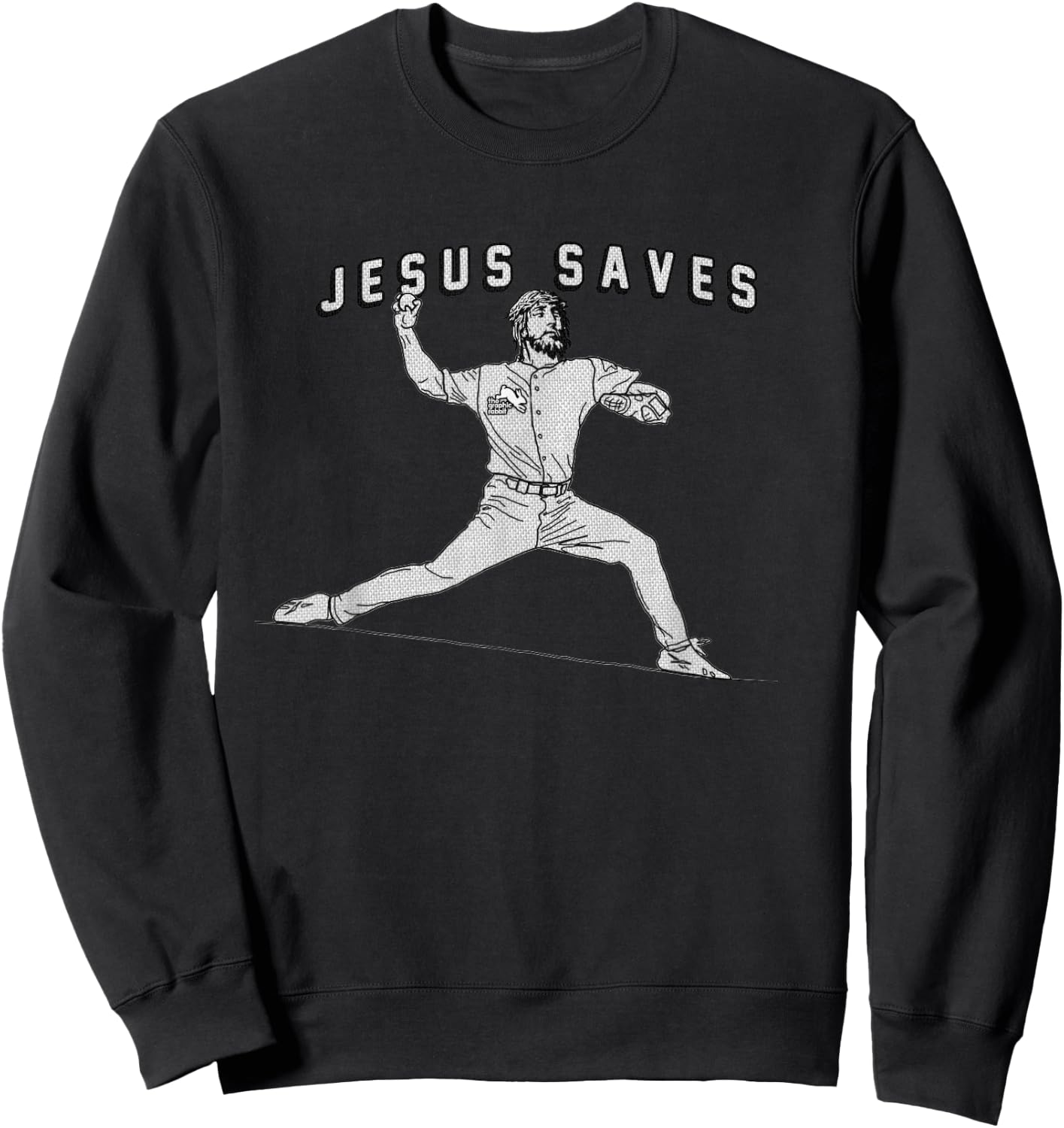 Jesus Saves - Baseball Pitcher - Funny Jesus Sweatshirt - Sweatshirt | Black