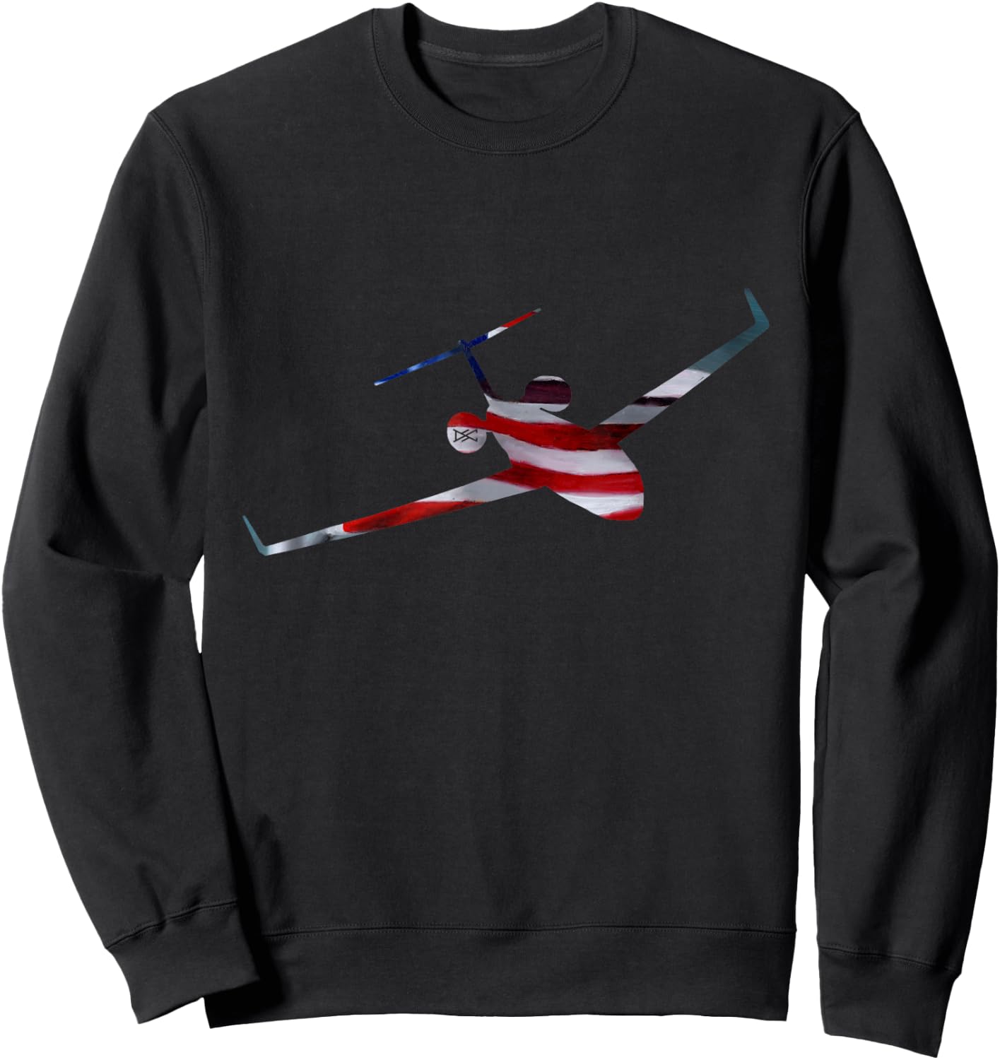 Gulfstream GV American Flag Silhouette Sweatshirt - Sweatshirt | Black