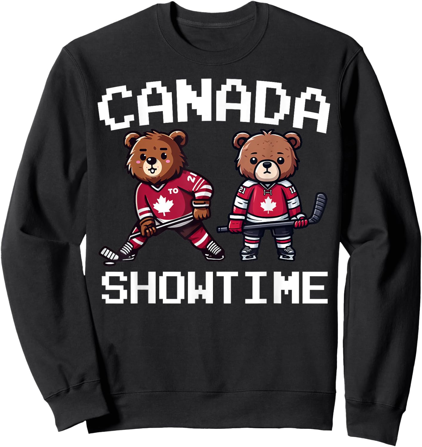 Canada Cute Bear Ice Hockey Jersey – Canada Hockey Team Sweatshirt - Sweatshirt | Black