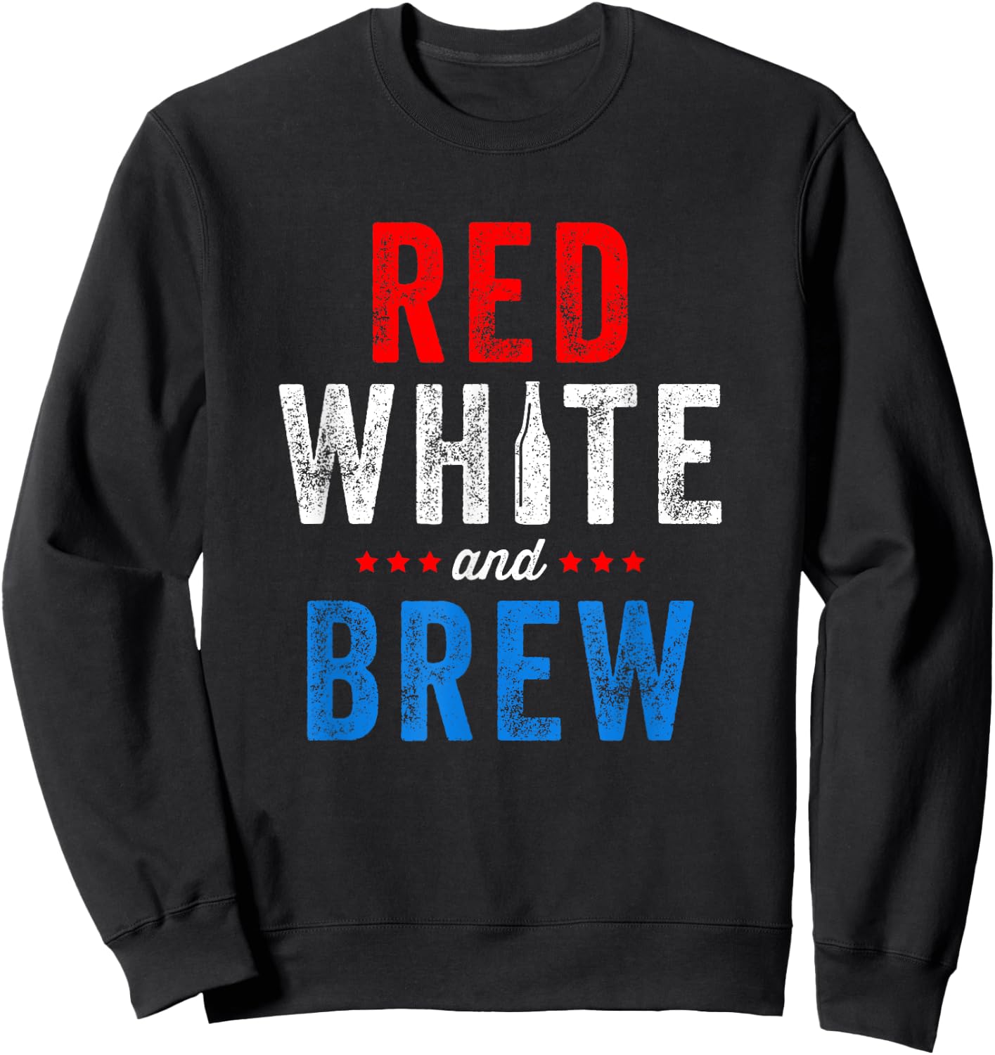 Red White And Brew Fourth Of July Beer Sweatshirt - Sweatshirt | Black