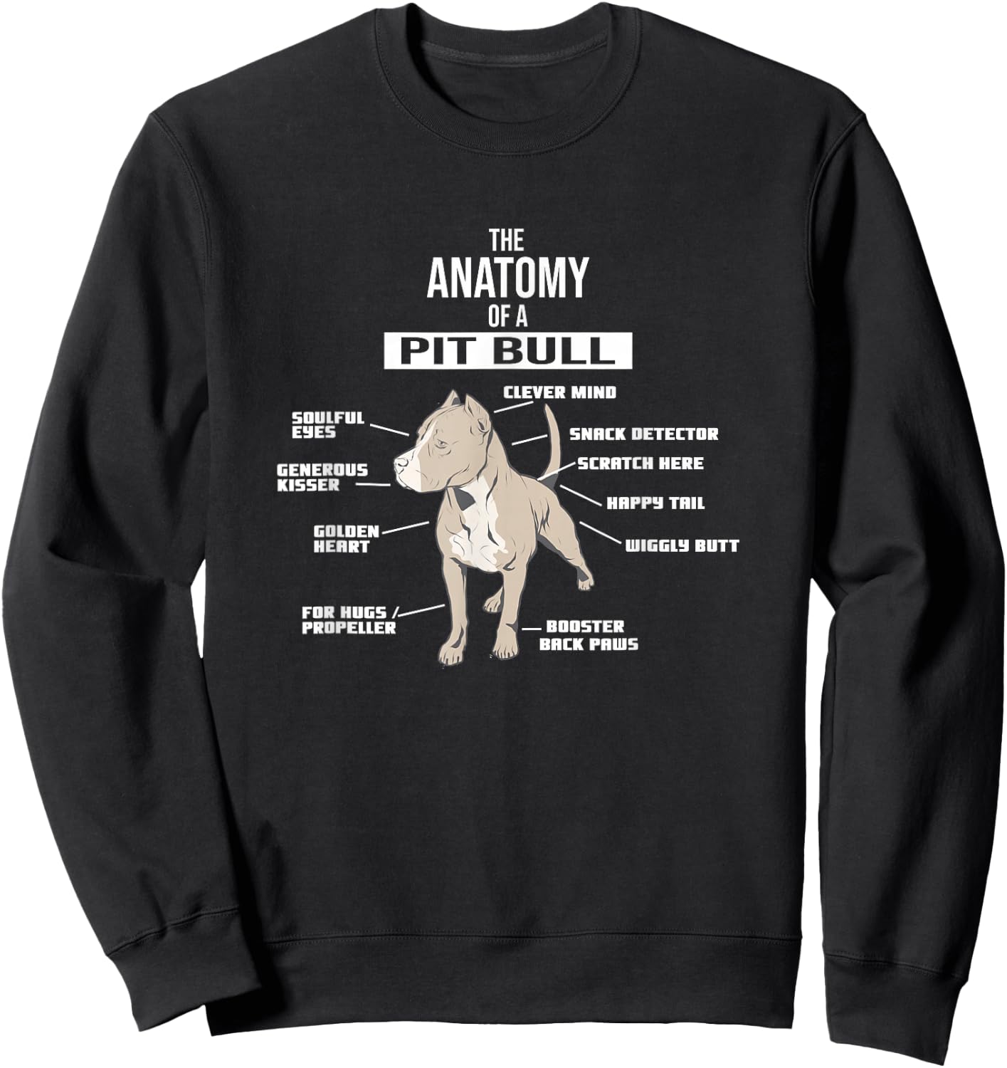 Anatomy of A Pitbull Hound Breed Dog Pet Lover Gift Sweatshirt - Sweatshirt | Black