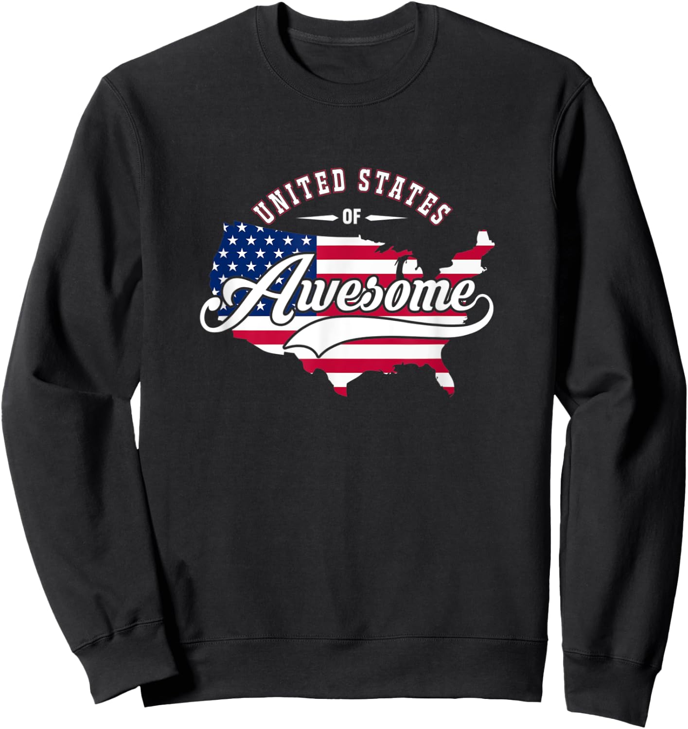 United States Of Awesome USA Flag Sweatshirt - Sweatshirt | Black
