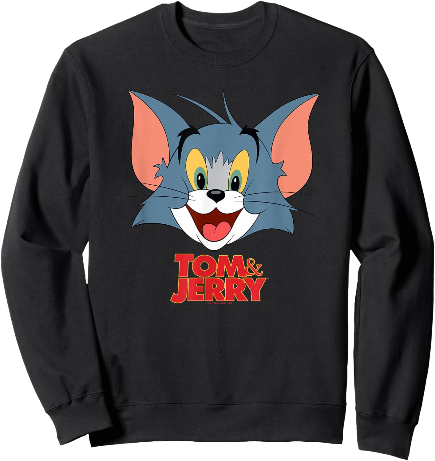Tom & Jerry Movie Tom Head Sweatshirt - Sweatshirt | Black