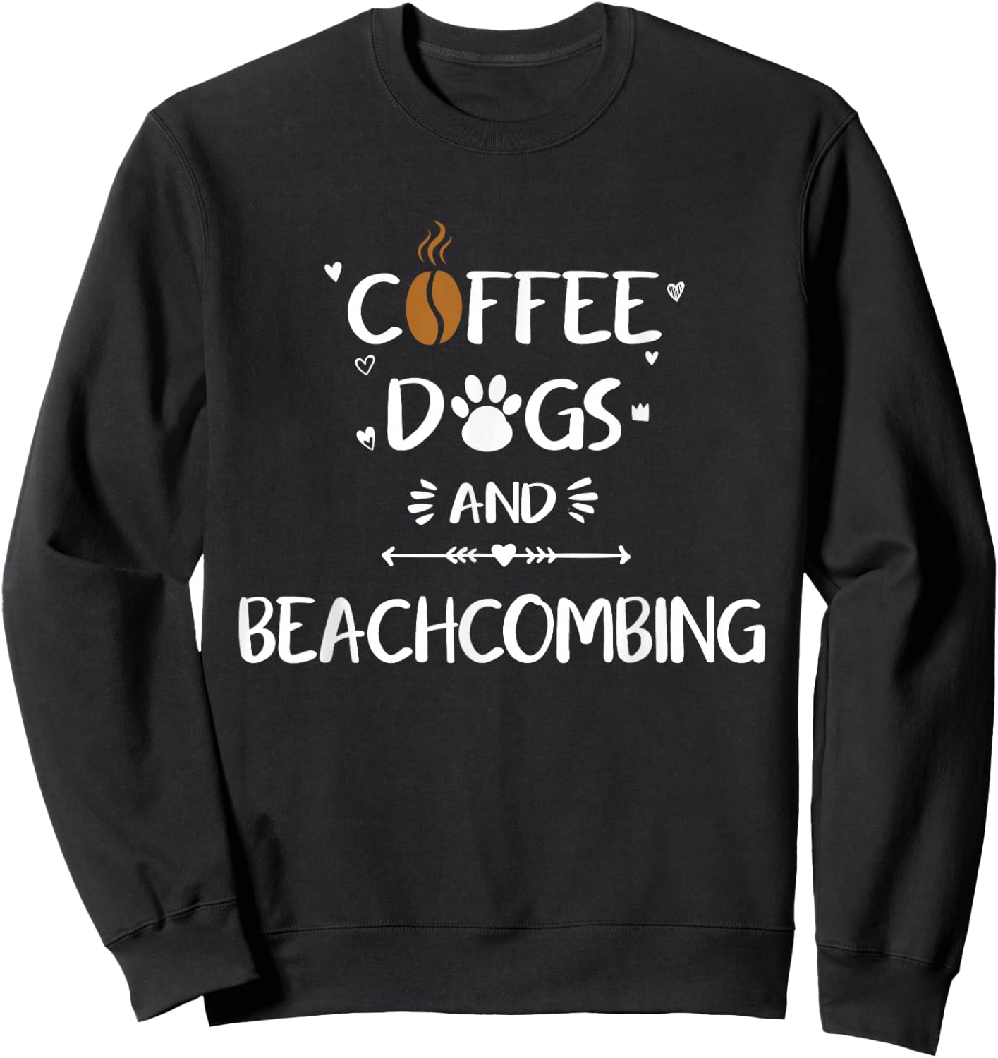 Coffee Dogs and Beachcombing | Beach Shelling Sweatshirt - Sweatshirt | Black