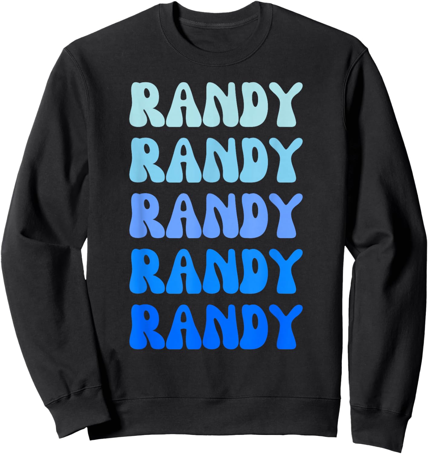 Randy Retro Name Stack Design Sweatshirt - Sweatshirt | Black