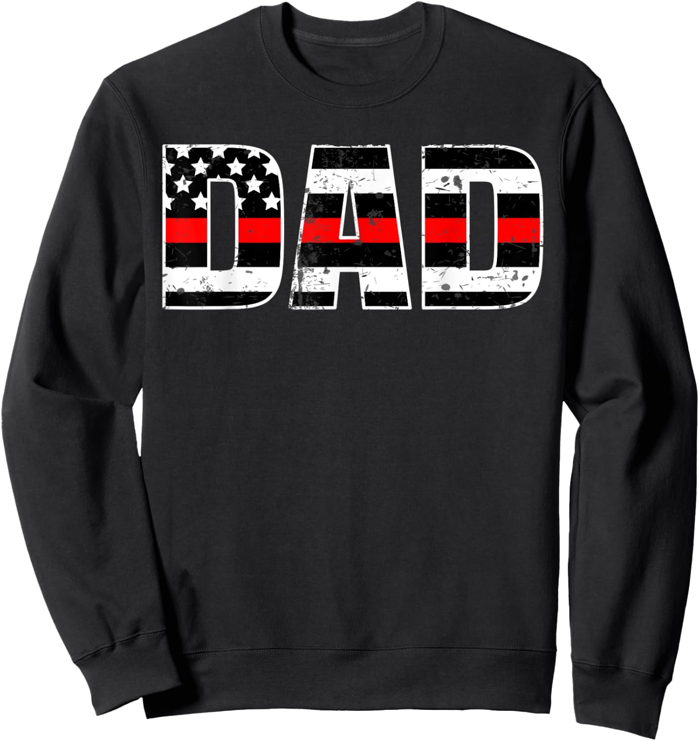 Firefighter Dad Shirt Thin Line In Red Daddy Father Shirt Sweatshirt - Sweatshirt | Black