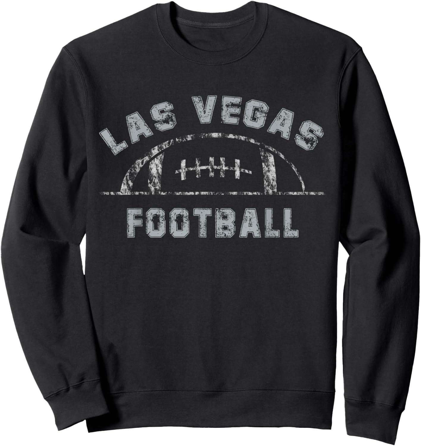 Las Vegas Football | End Zone Game Day Distressed Vintage Sweatshirt - Sweatshirt | Black