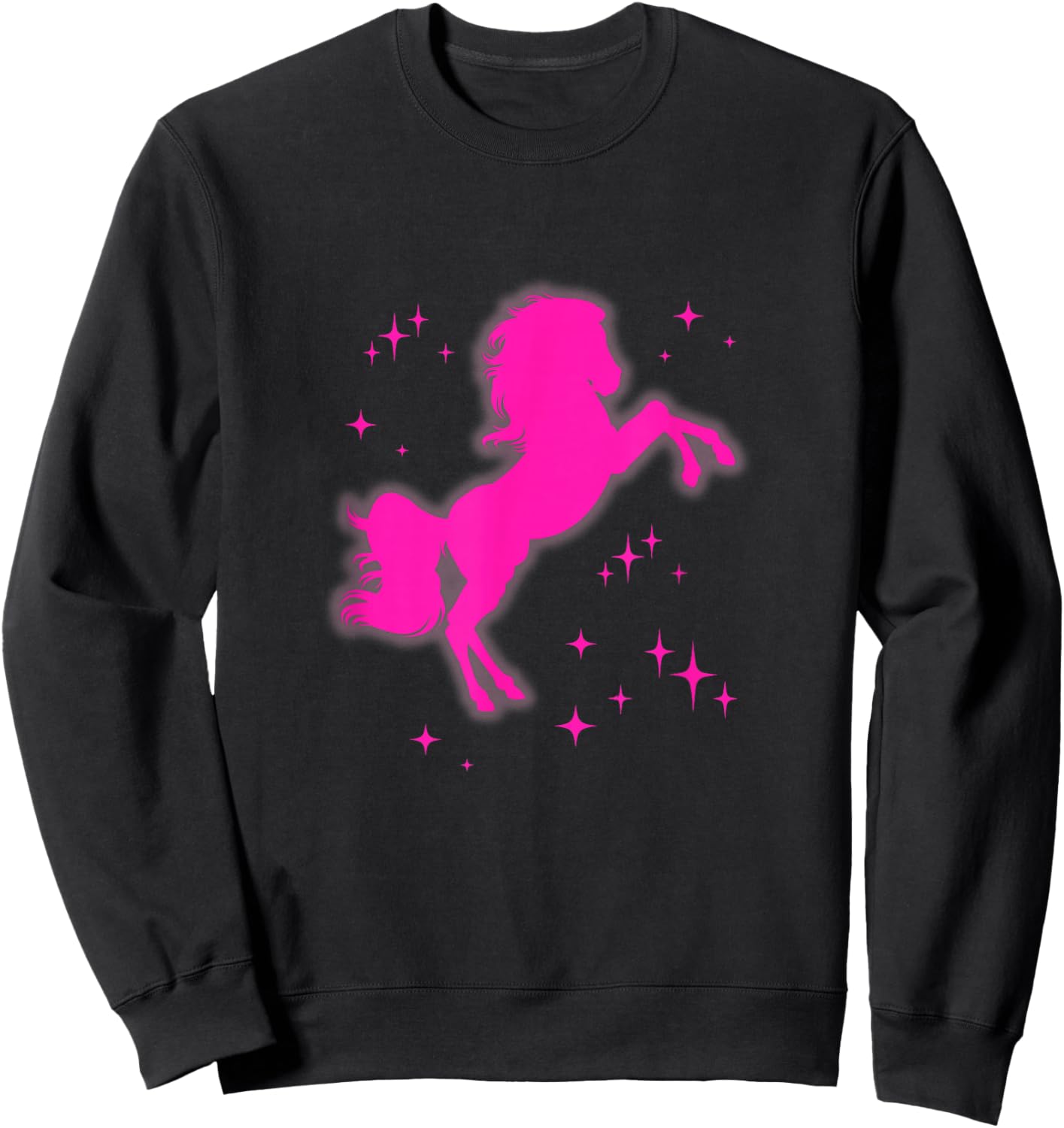 Pony and Heels Lover Pink Girls Clubs Disco Birthday Cowgirl Sweatshirt - Sweatshirt | Black