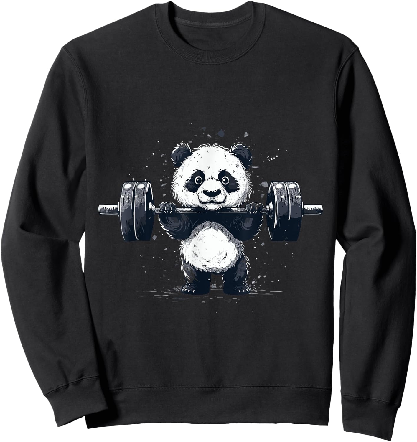 Panda Bear Gym Workout Training Weightlifting Sweatshirt - Sweatshirt | Black