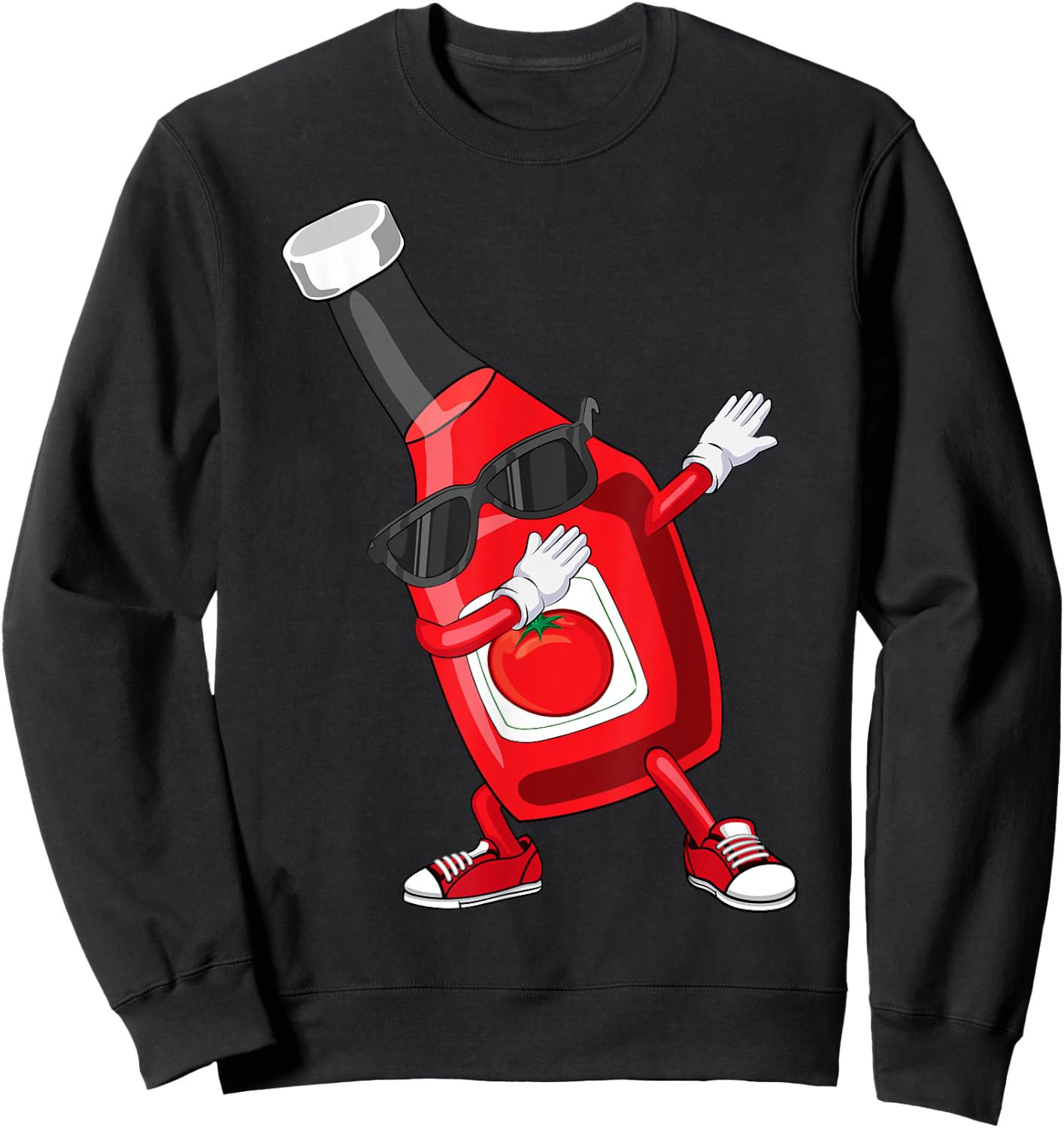 Funny Dabbing Ketchup Lover Gift Kids Boy Cute Condiment Sweatshirt - Sweatshirt | Black