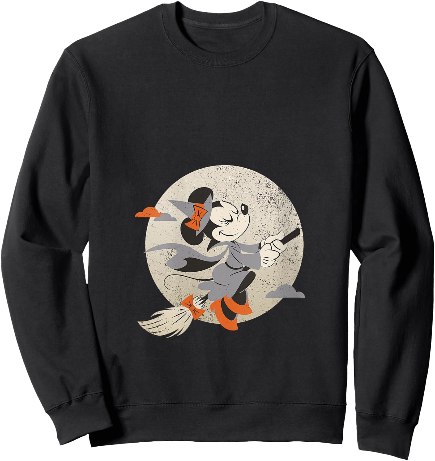Disney Minnie Mouse Flying Witch Costume Halloween V-Neck Sweatshirt - Sweatshirt | Black