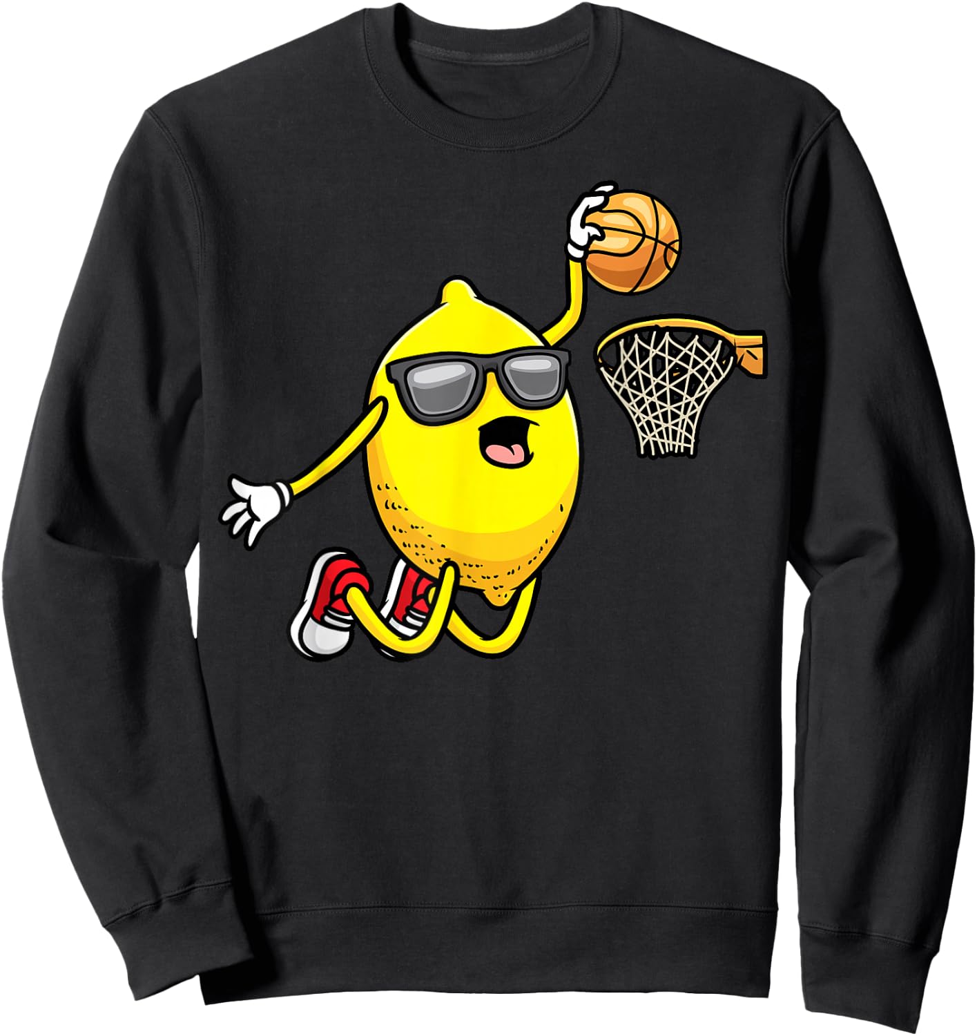 Basketball Player Lemon Playing Basketball Lemonade Sweatshirt - Sweatshirt | Black