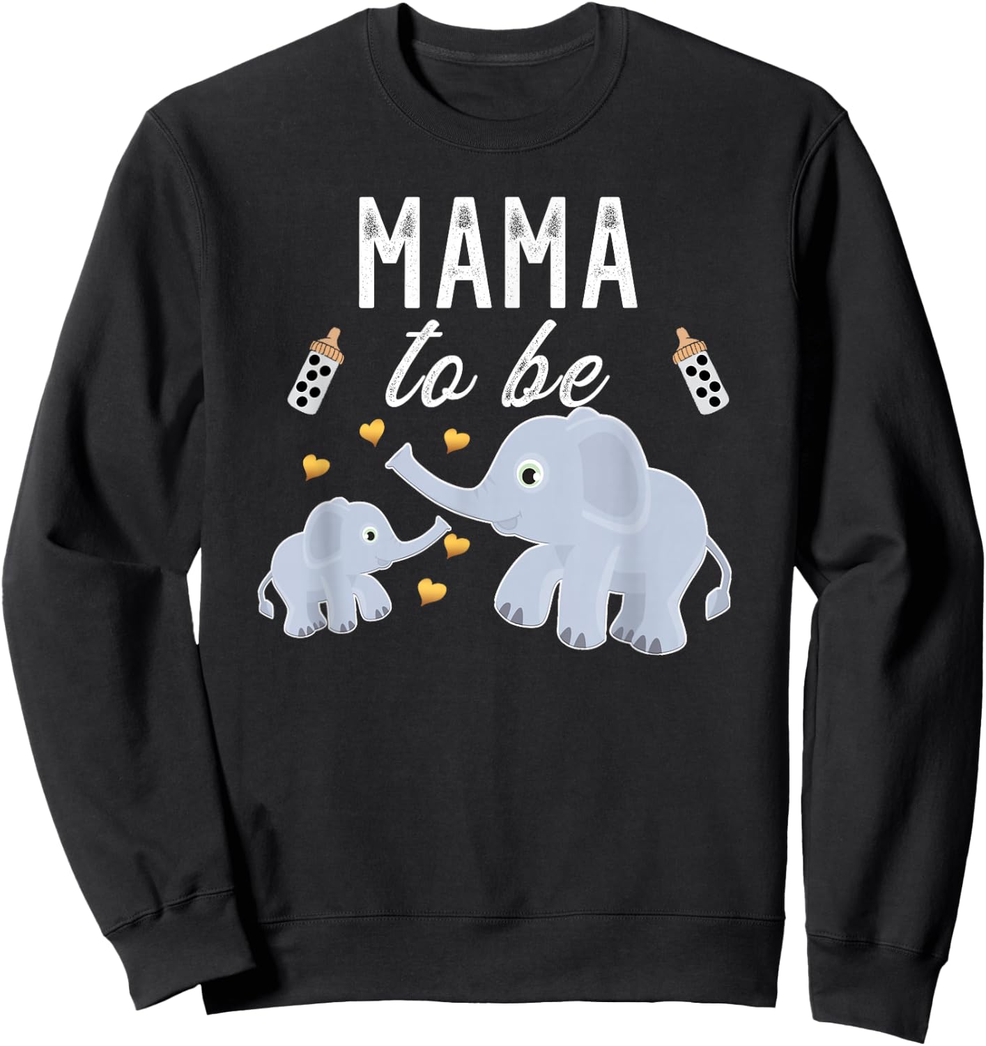 Mama To Be Elephant Baby Shower Mom Gift Cute Sweatshirt - Sweatshirt | Black