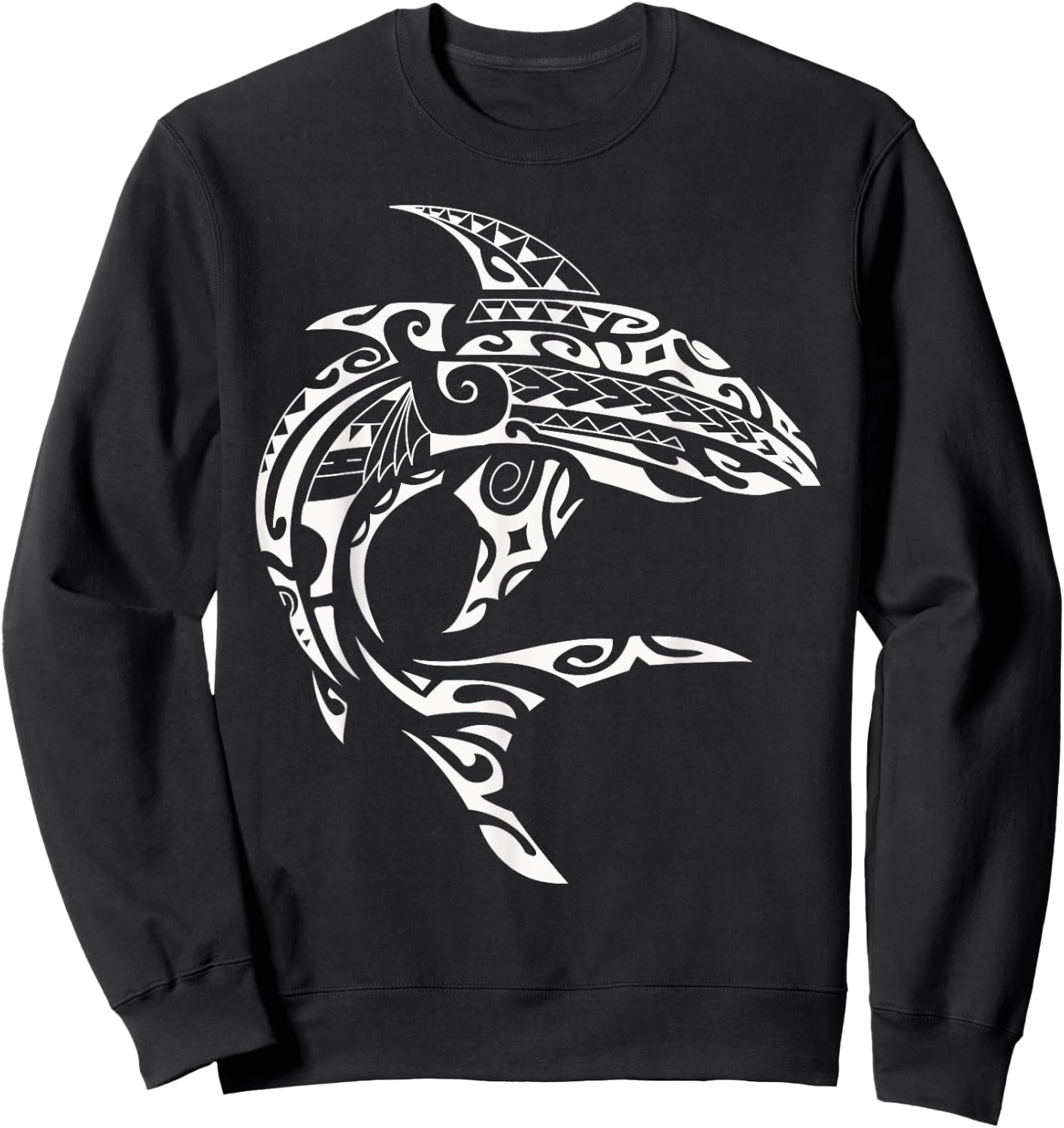 Tribal Hawaiian Maori Shark Sweatshirt - Sweatshirt | Black