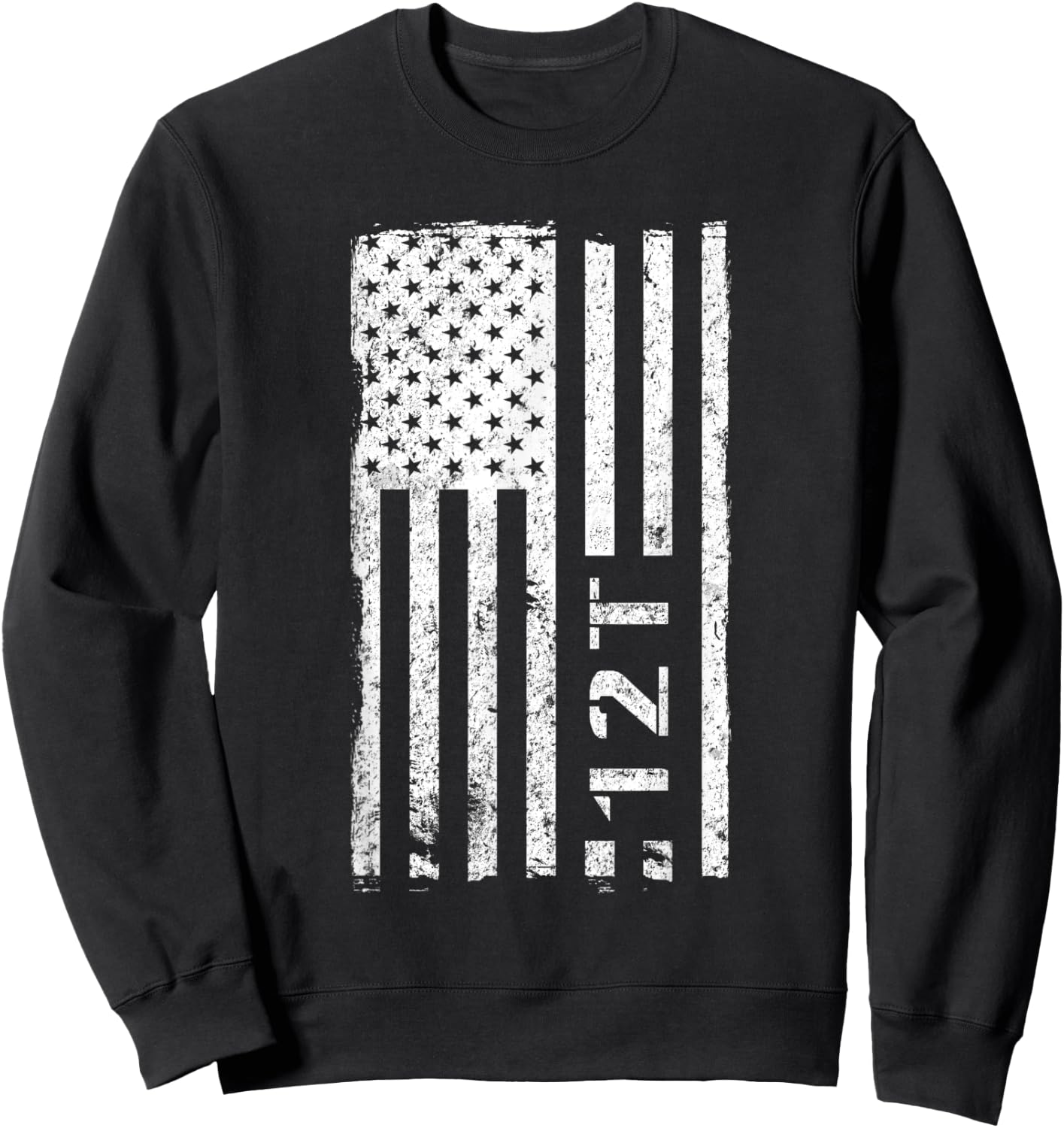 12T Technical Engineer Vintage American Flag Men Sweatshirt - Sweatshirt | Black