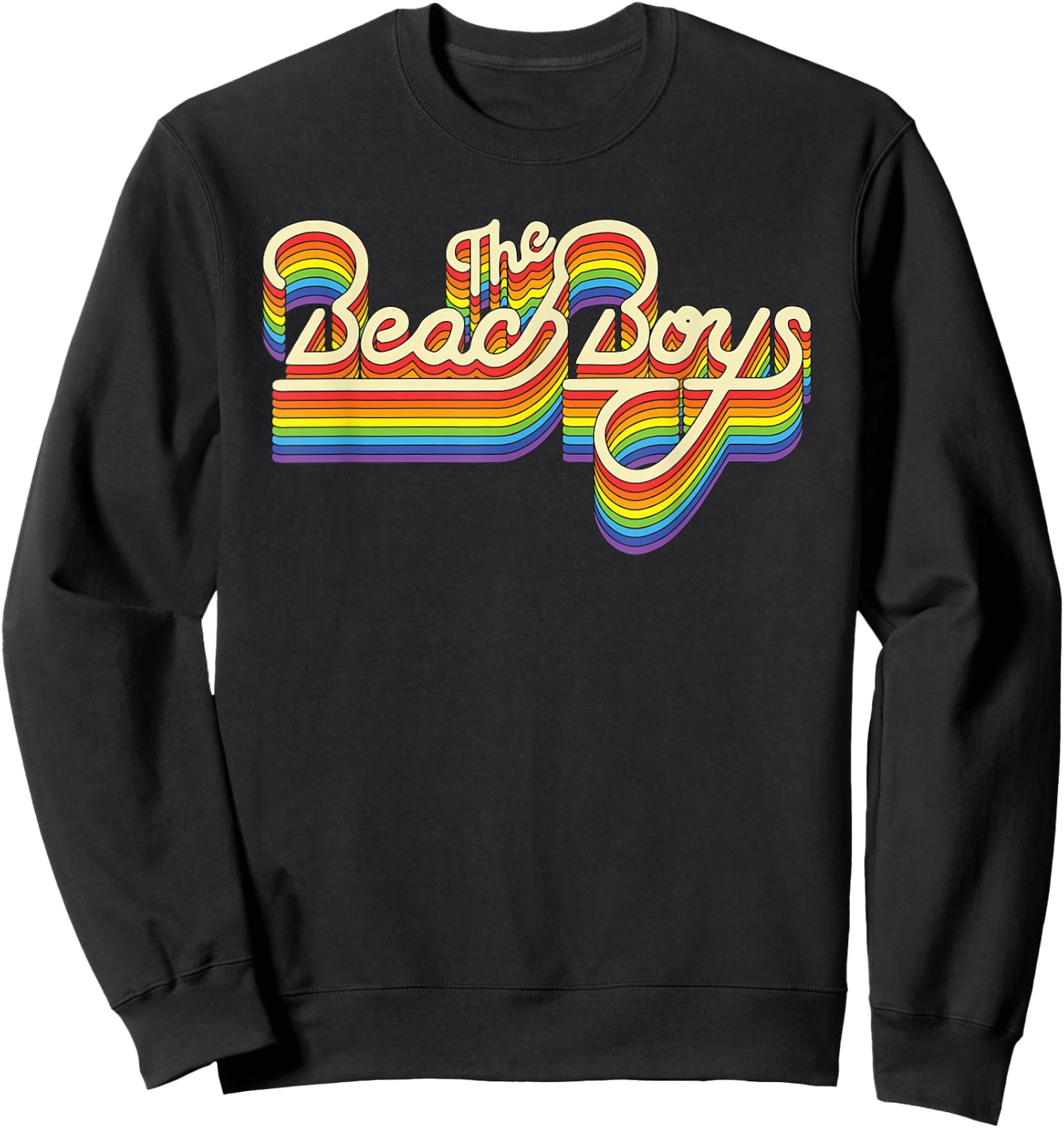 Beach Boys Rainbow Ripple Logo Small Sweatshirt - Sweatshirt | Black