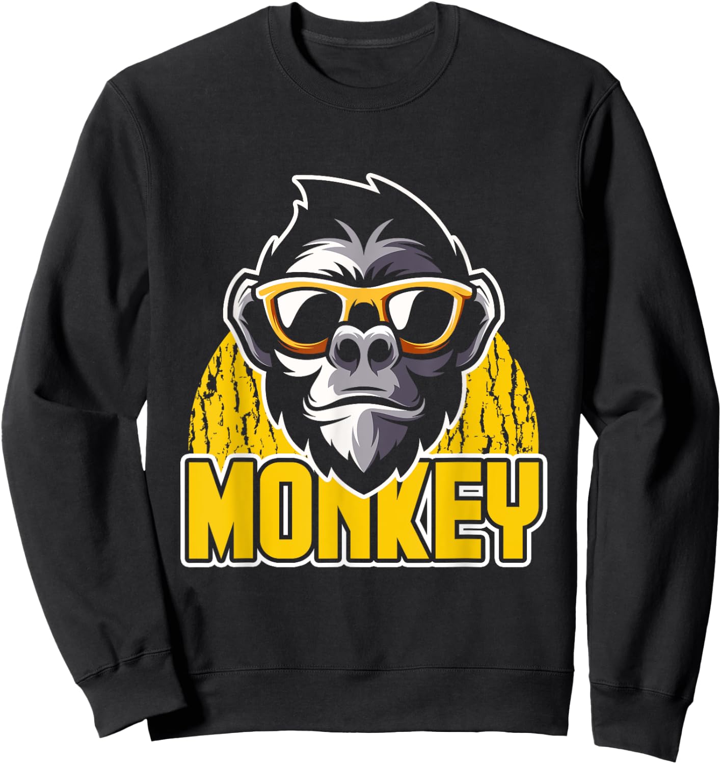 Funny Animal Men Boys Kids Primate Monkey Sweatshirt - Sweatshirt | Black