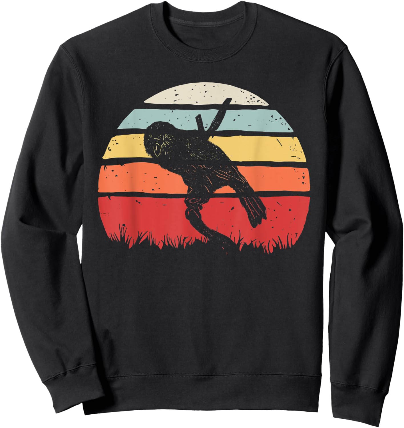 Vintage Retro Kakapo Bird Sweatshirt - Sweatshirt | Black