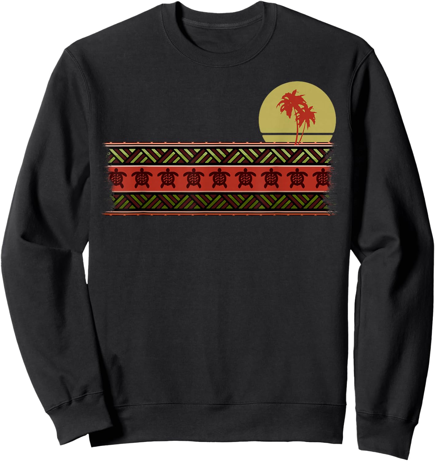 Hawaii Sea Turtle Maori Tribal New Zealand Polynesian Sun II Sweatshirt - Sweatshirt | Black