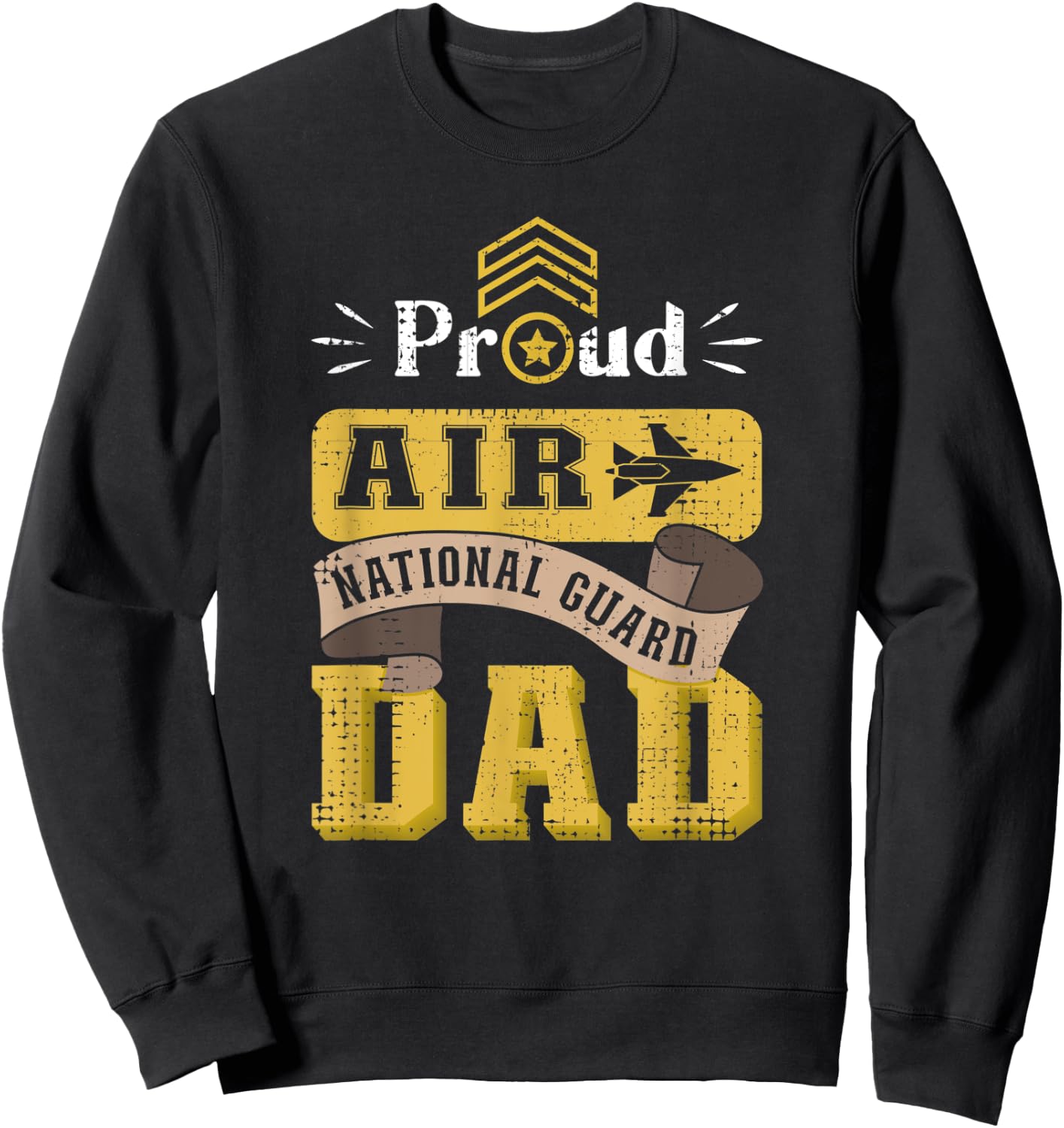 Fathers Day Veteran Air Force Shirt Air National Guard Dad Sweatshirt - Sweatshirt | Black