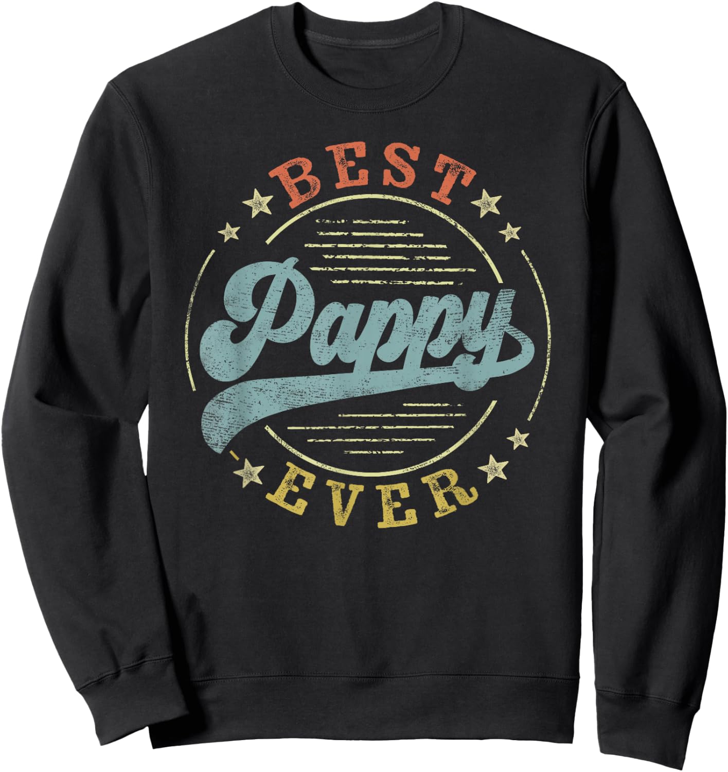Best Pappy Ever Father's Day Pappy Gifts Vintage Emblem Sweatshirt - Sweatshirt | Black