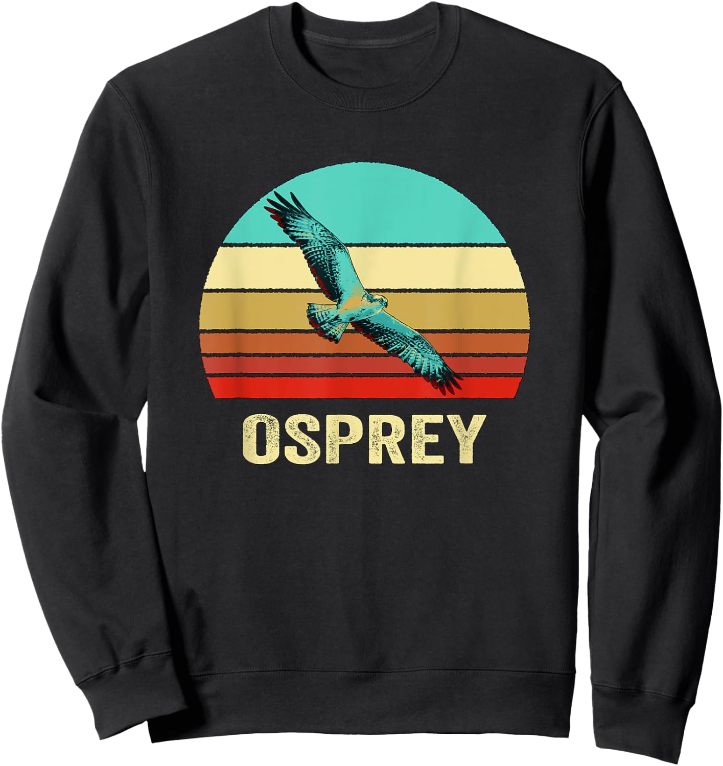 Vintage Retro Style Sunset Osprey Sweatshirt - Sweatshirt | Black