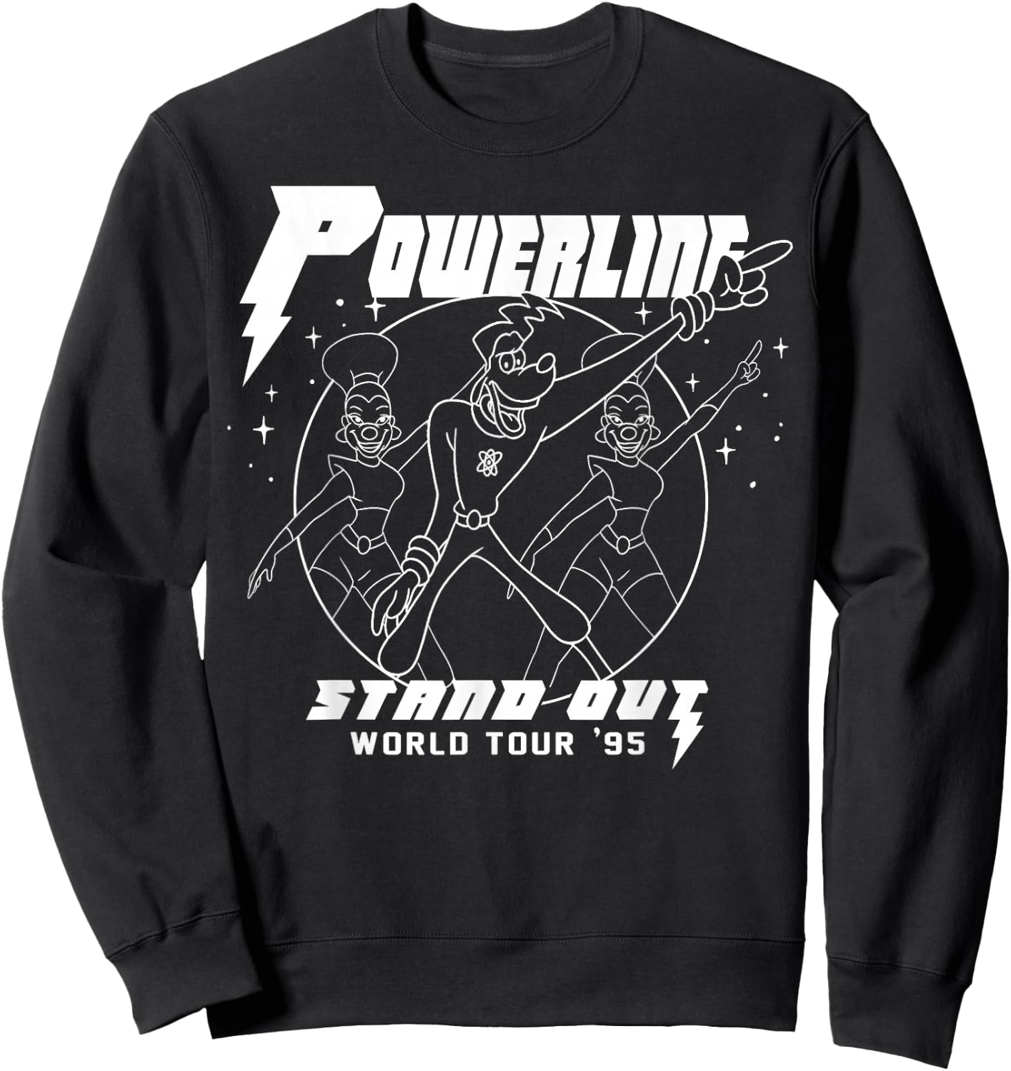 Disney A Goofy Movie Powerline World Tour Outline Poster Sweatshirt - Sweatshirt | Black