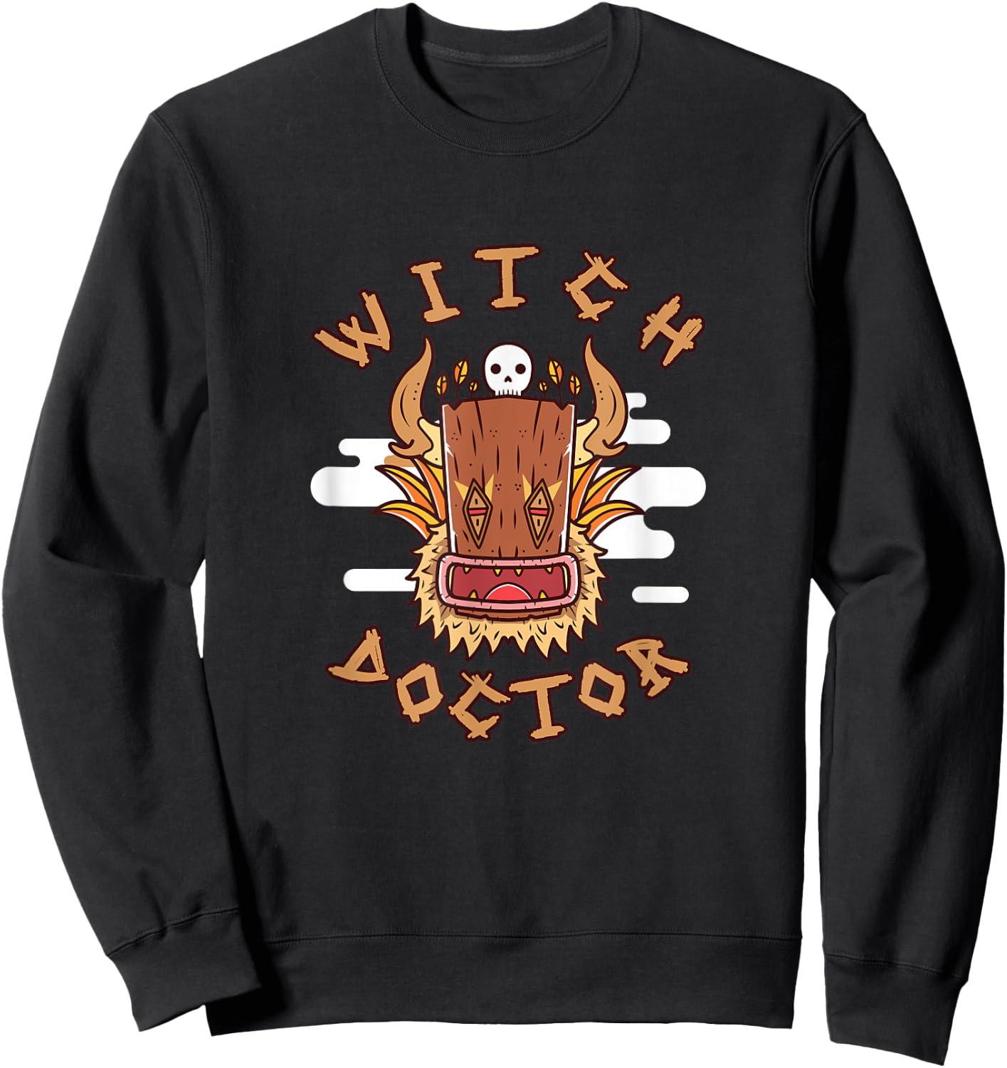 Witch Doctor Healer Shaman Head Sweatshirt - Sweatshirt | Black