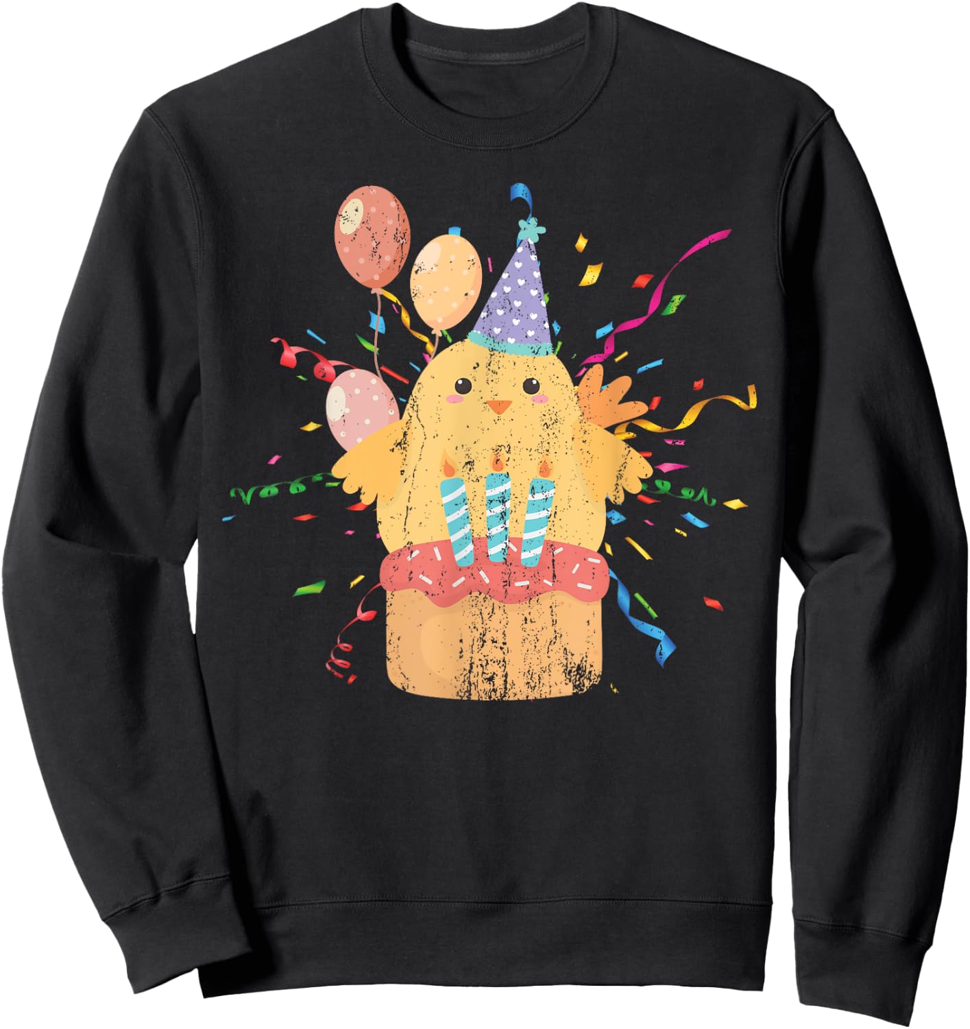 Cute Chicken Birthday Cake Kids Anniversary Party Birthday Sweatshirt - Sweatshirt | Black