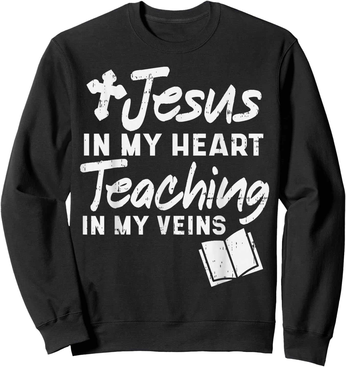 Jesus Heart Teaching Veins Teacher God Faith Christian Gift Sweatshirt - Sweatshirt | Black