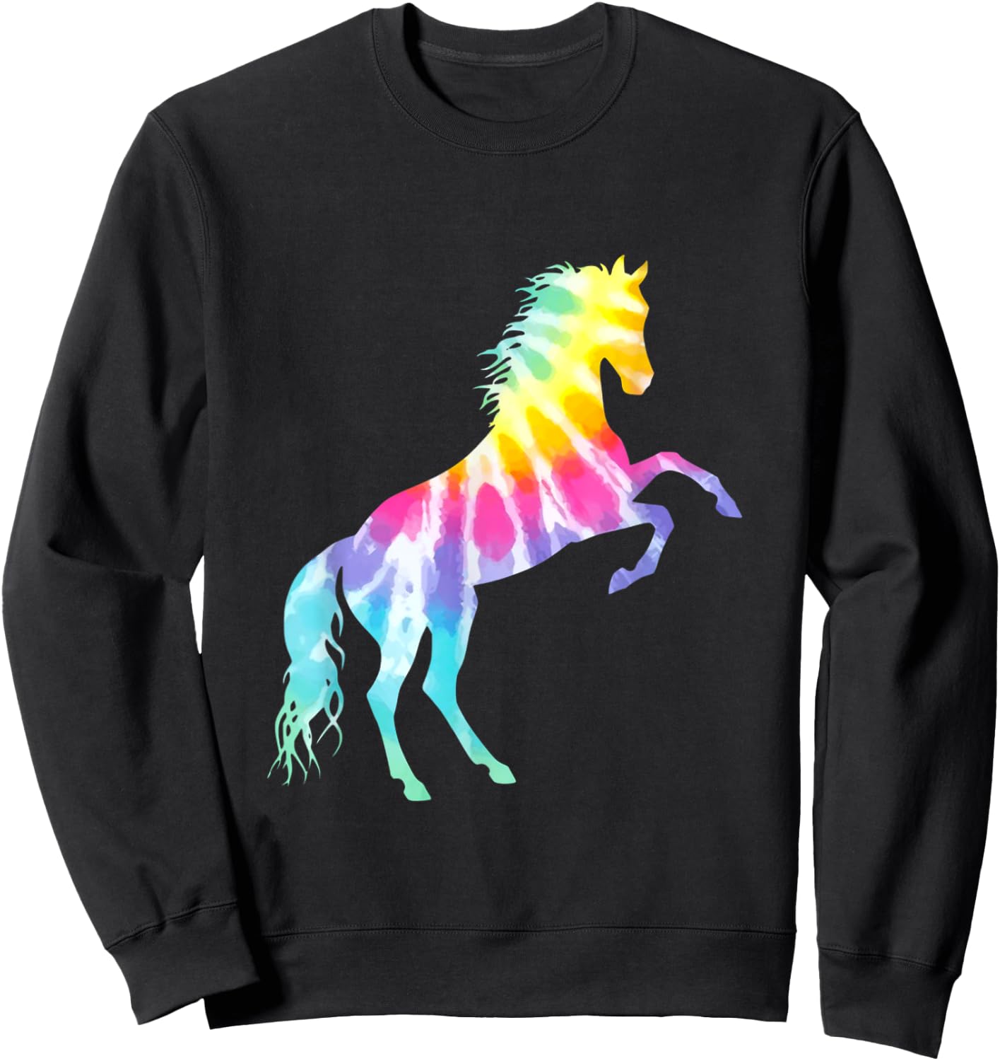 Beautiful Tie Dye Horse Sweatshirt - Sweatshirt | Black