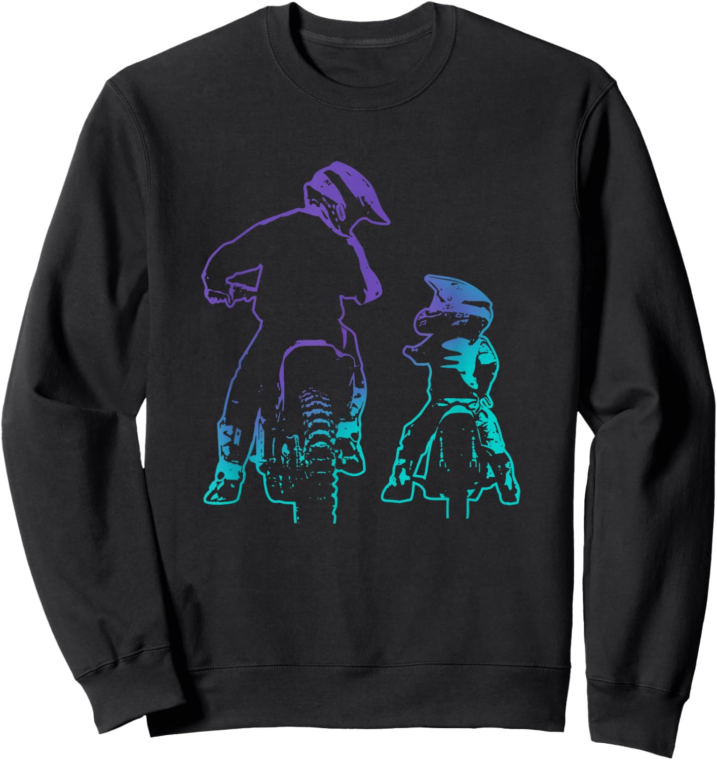 Dirt Bike Dad and Son Motocross Biking Sweatshirt - Sweatshirt | Black