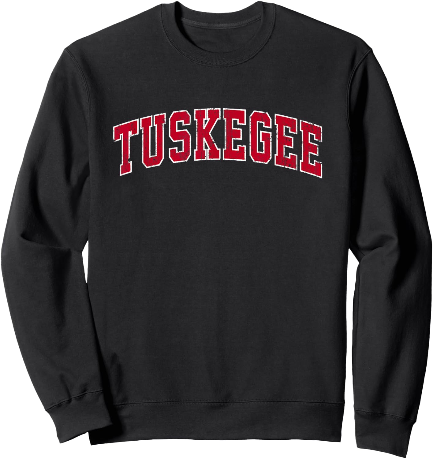 Tuskegee Alabama AL Vintage Sports Design Red Design Sweatshirt - Sweatshirt | Black