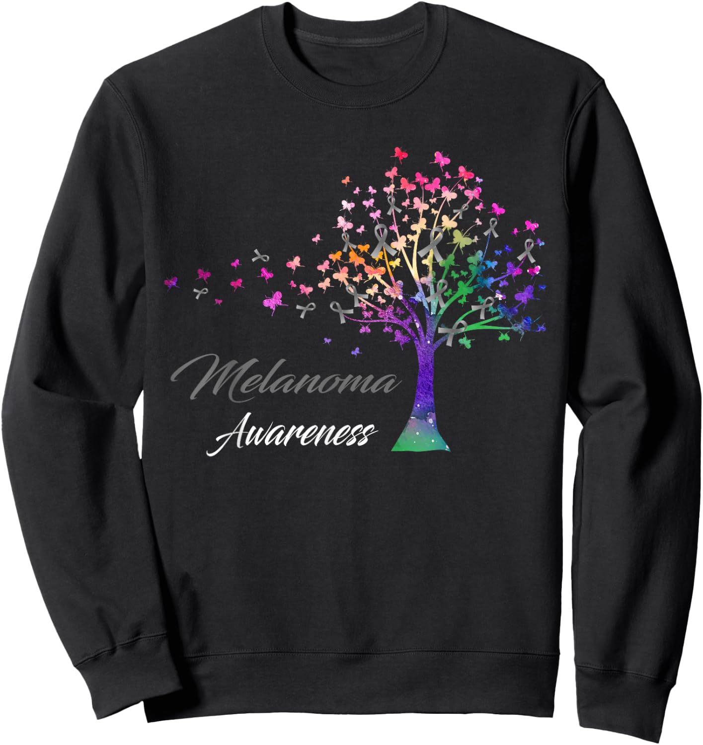 Tree Ribbon Melanoma Awareness Sweatshirt - Sweatshirt | Black