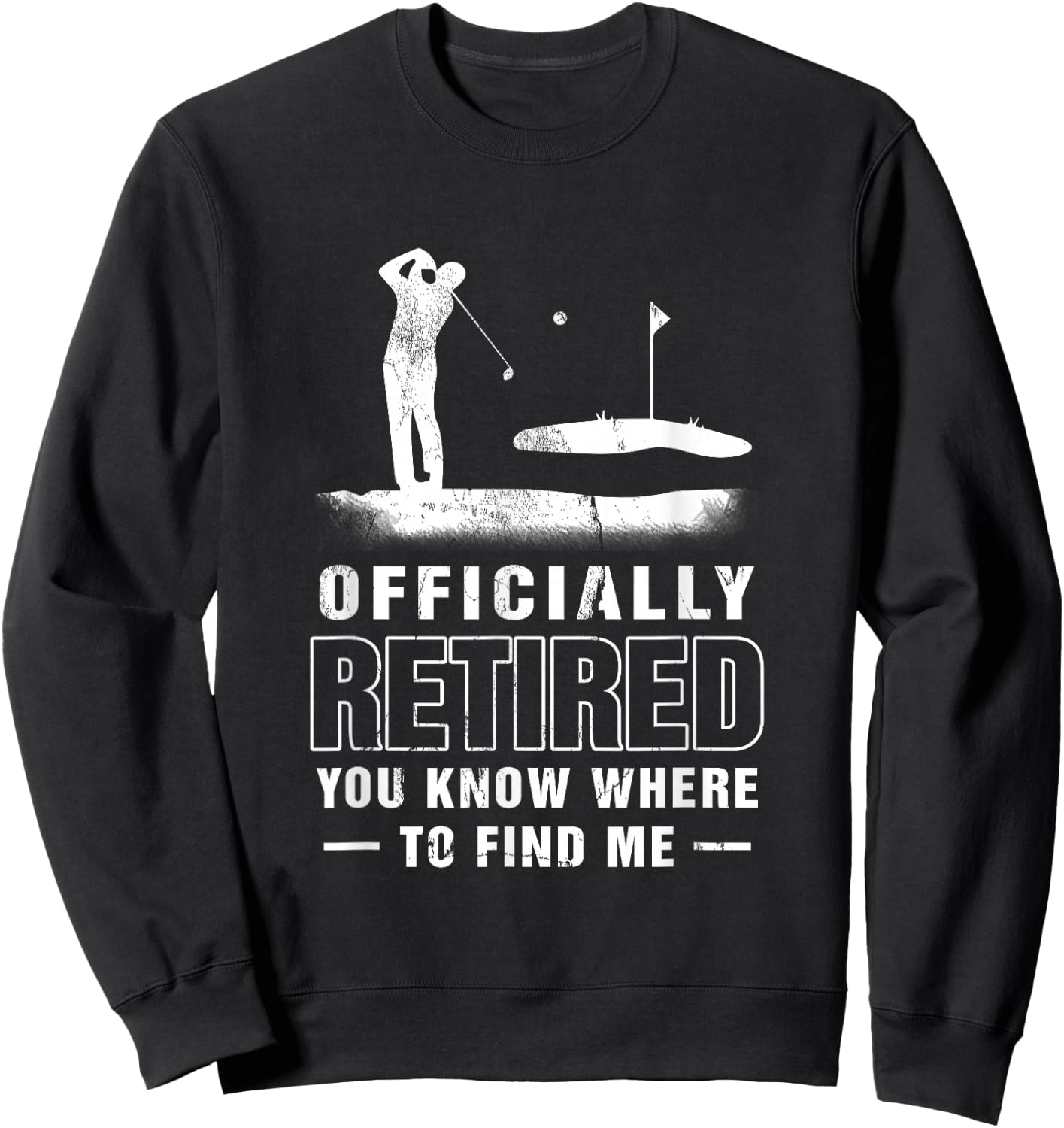 Officially-Retired Golf Dad Golfing Retirement Golfer Father Sweatshirt - Sweatshirt | Black