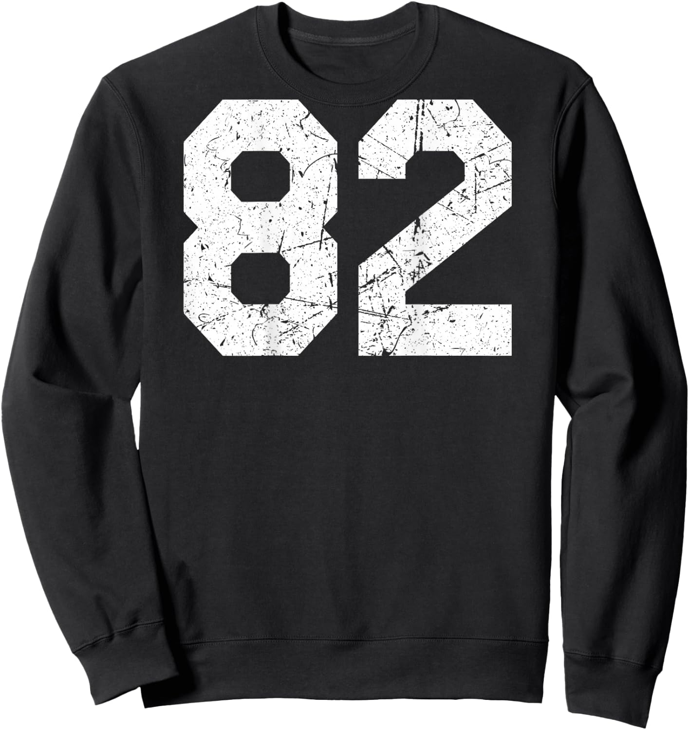 #82 Jersey Uniform Varsity Sports Number, 82nd Sweatshirt - Sweatshirt | Black